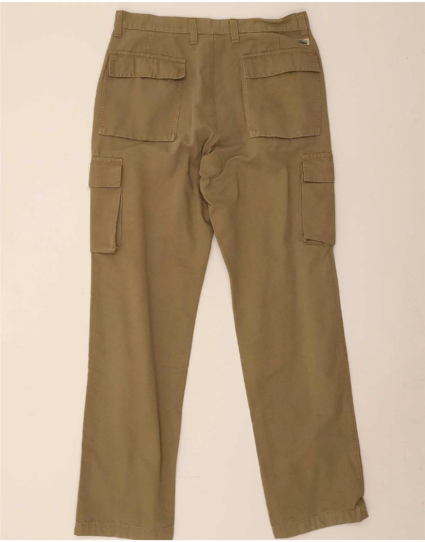 Exigo Mens Straight Cargo Trousers IT 52 XL W33 L33 Khaki Cotton - Image 2