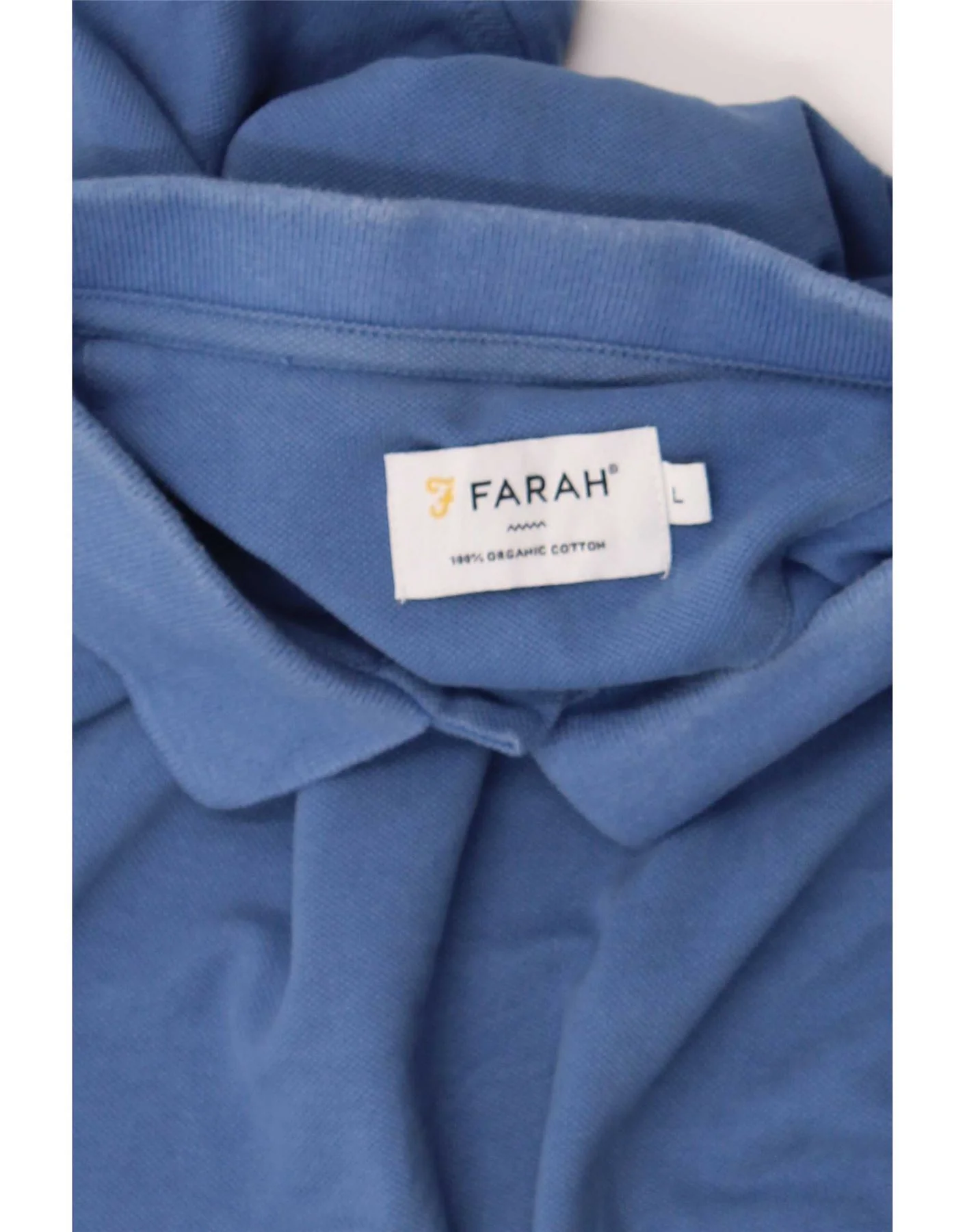 Farah Mens Polo Shirt Large Blue Cotton - Image 3