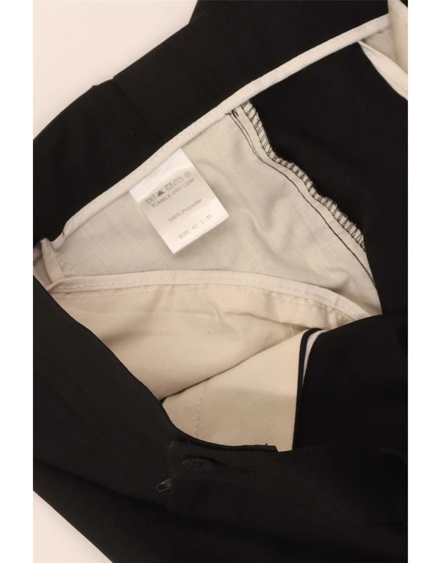 Farah Mens Tapered Chino Trousers W42 L31 Black Polyester - Image 5