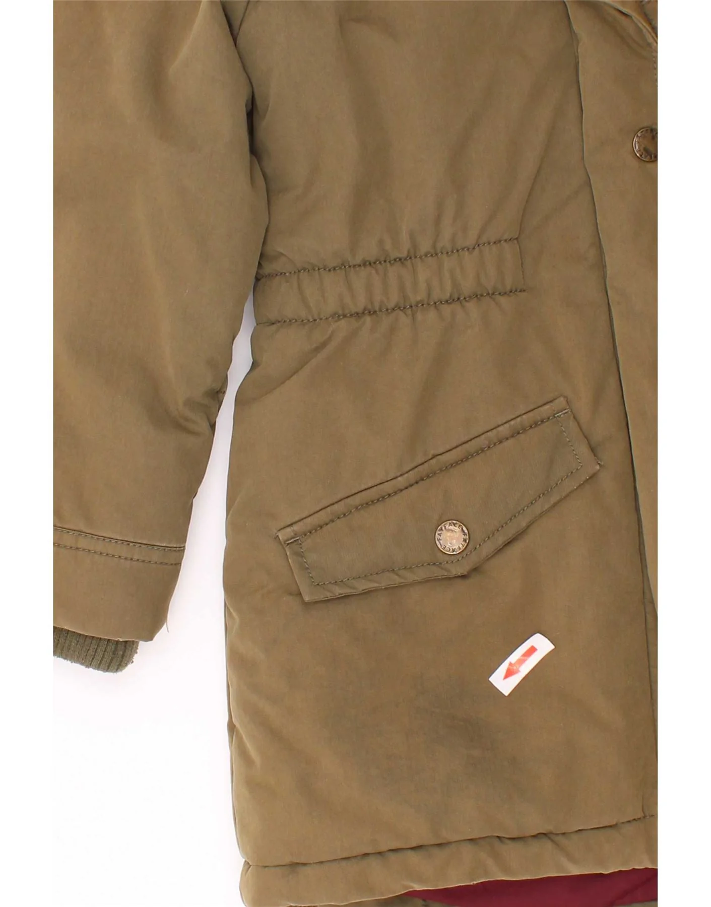 Fat Face Girls Hooded Parka Jacket 6-7 Years Green Cotton - Image 3