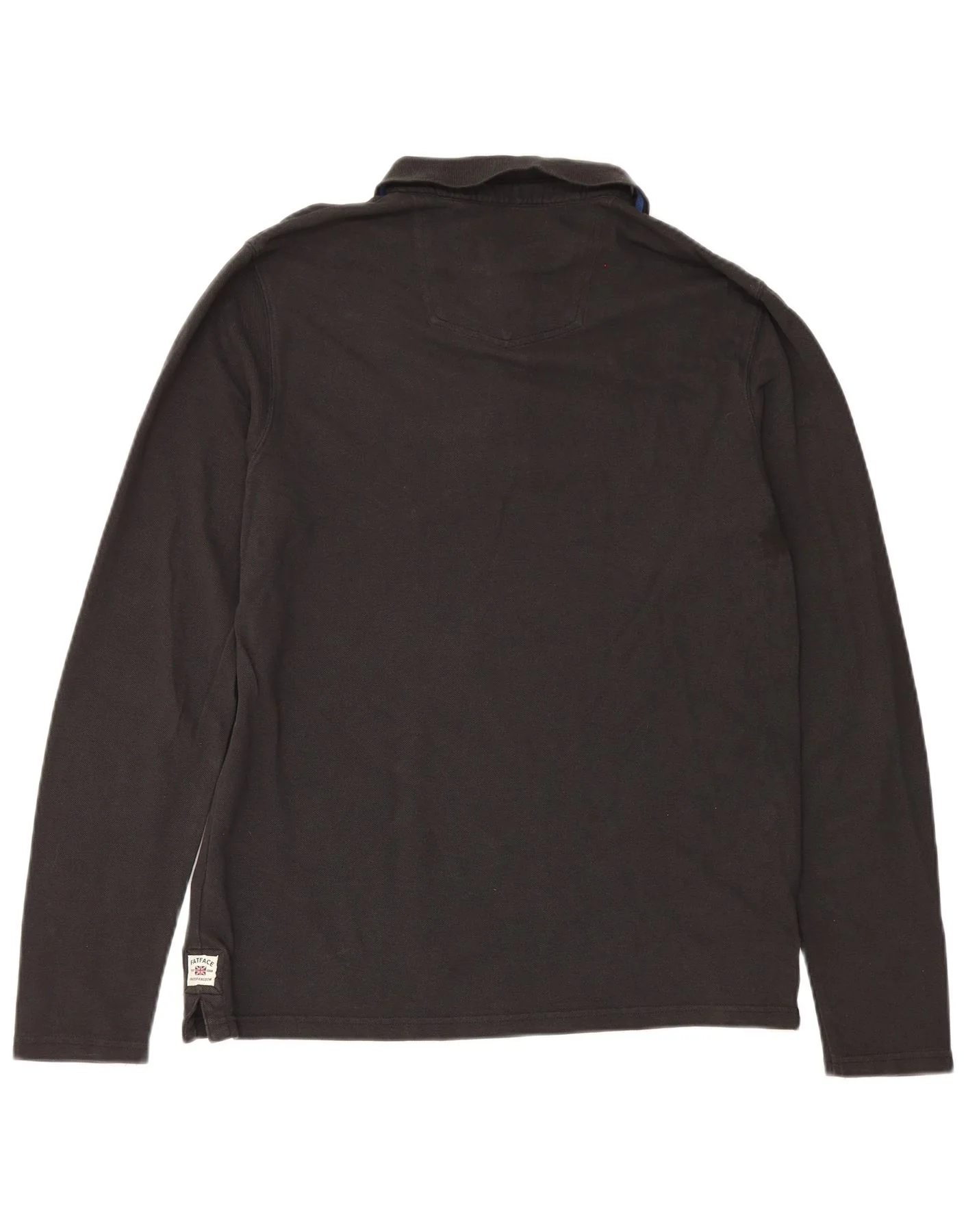 Fat Face Mens Long Sleeve Polo Shirt Large Black Cotton - Image 2
