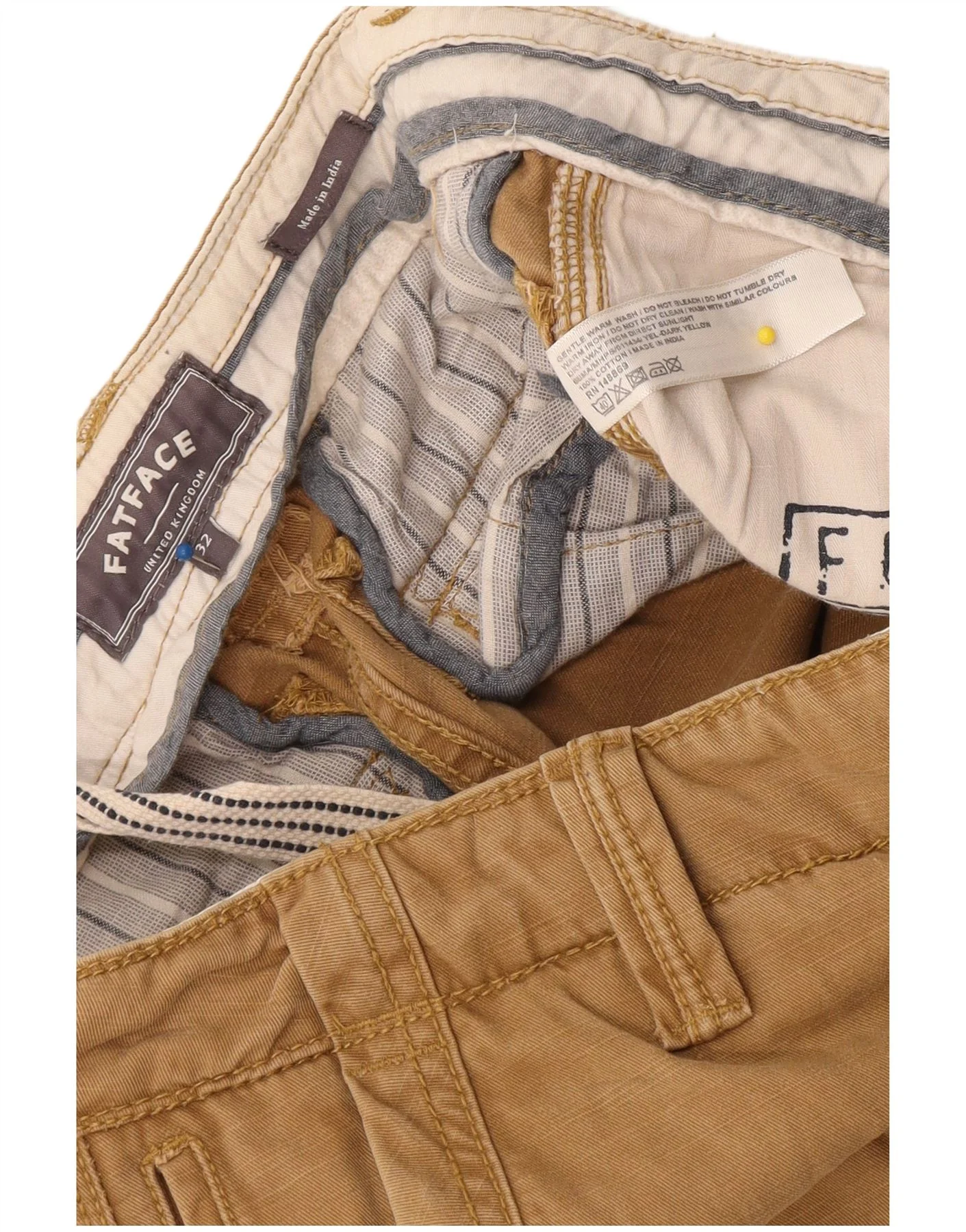 Fat Face Mens Regular Cargo Shorts W32 Medium Beige Cotton - Image 3