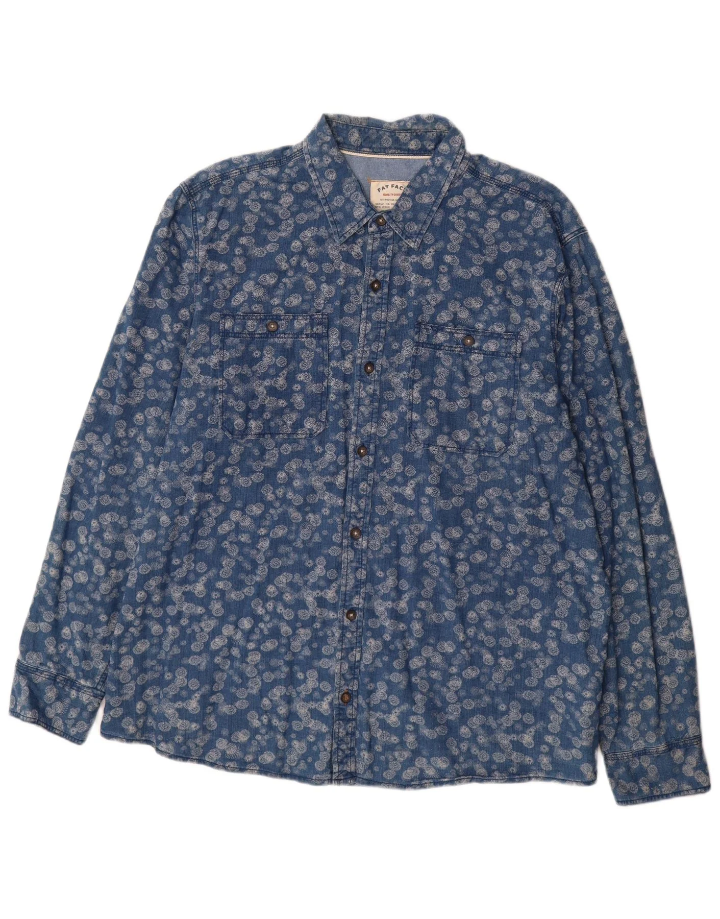 Fat Face Mens Shirt 2XL Blue Floral Cotton