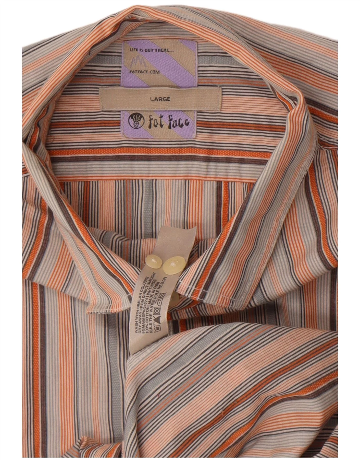 Fat Face Mens Shirt Large Multicoloured Striped Cotton - Image 3