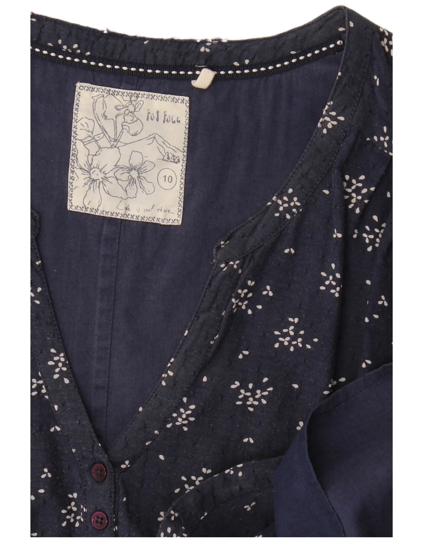 Fat Face Womens A-Line Dress UK 10 Small Navy Blue Floral - Image 3