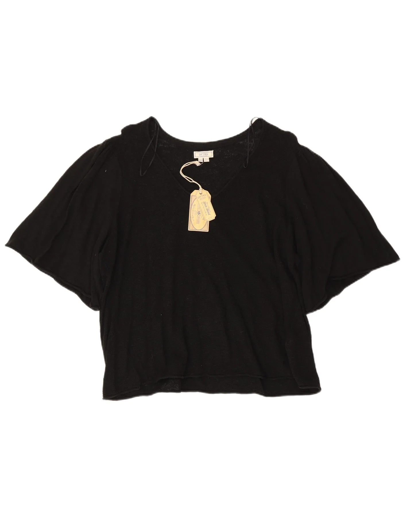 Fat Face Womens Blouse Top UK 18 XL Black Cotton