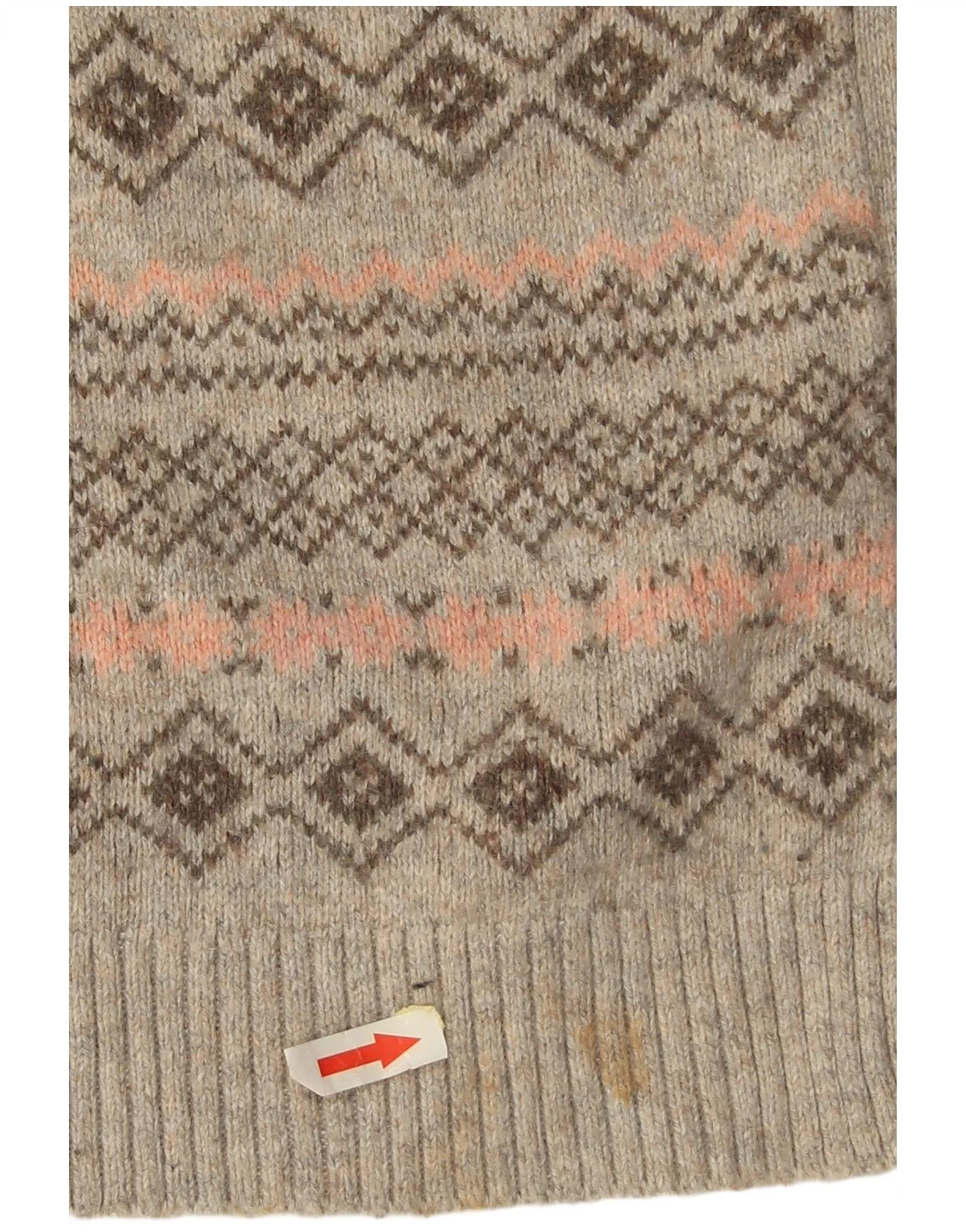Fat Face Womens Boat Neck Jumper Sweater UK 8 Small Grey Fair Isle Cotton - Image 3