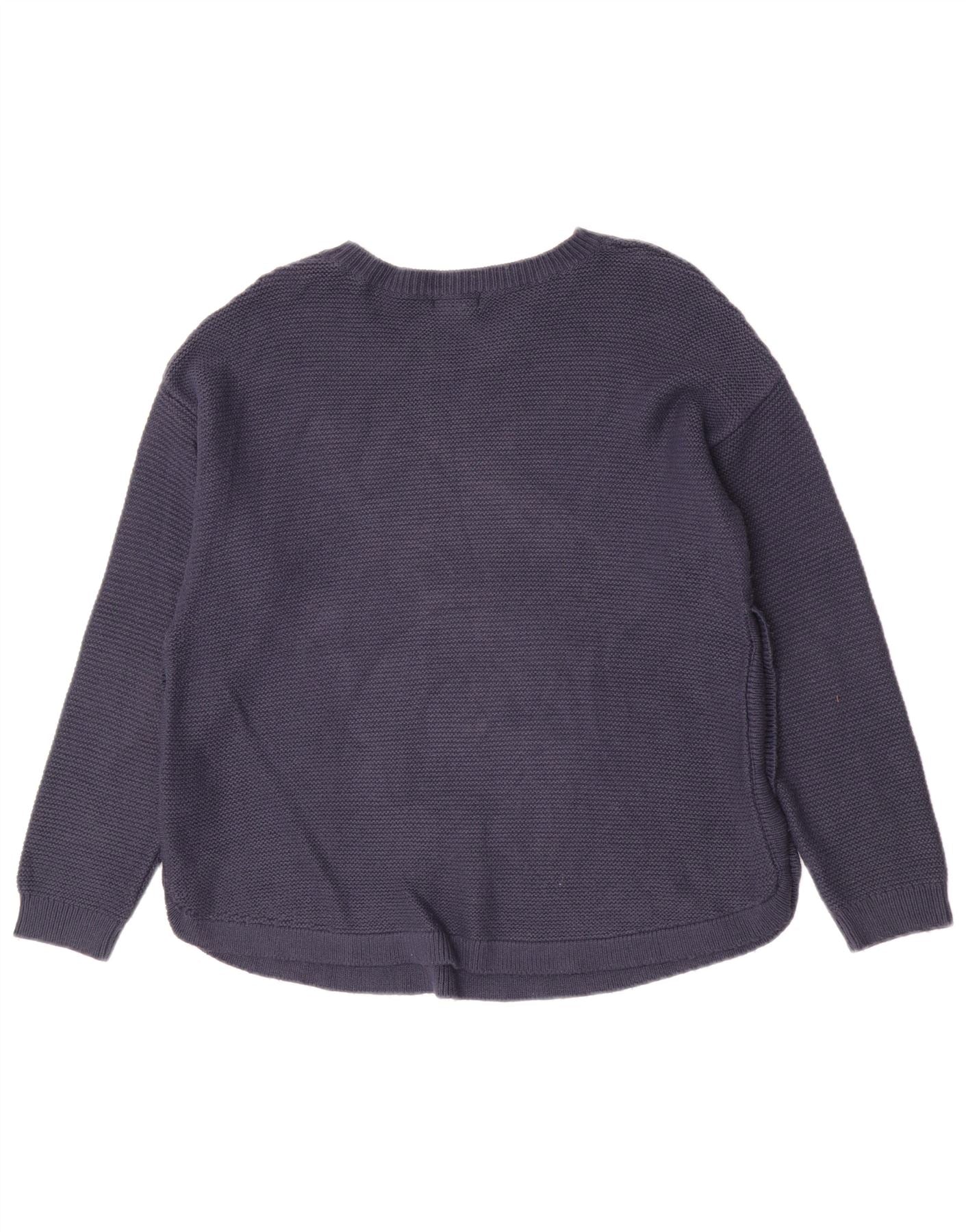 Fat Face Womens Crew Neck Jumper Sweater UK 14 Large Navy Blue Viscose - Image 2
