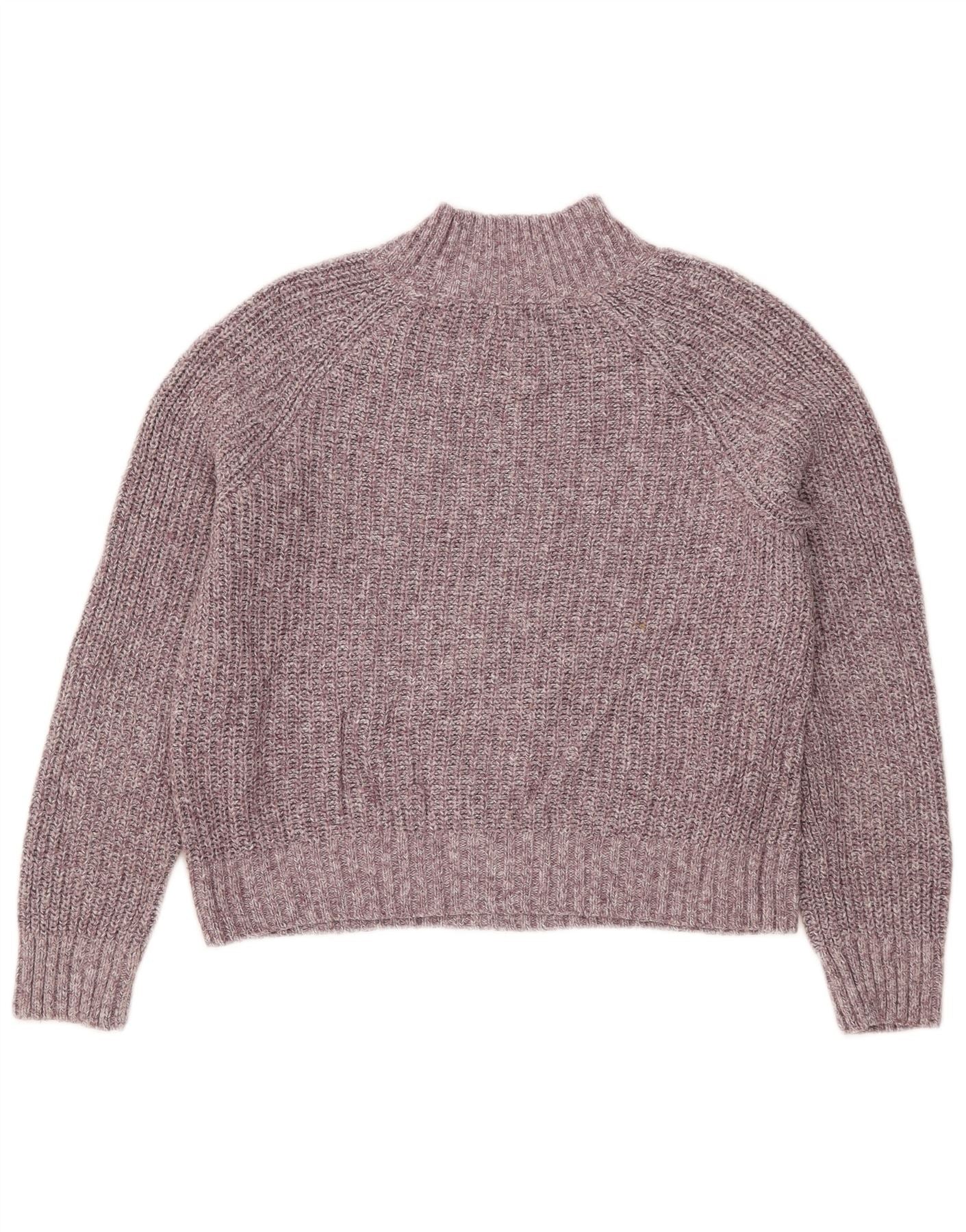 Fat Face Womens Crop Turtle Neck Jumper Sweater UK 8 Small Purple Flecked - Image 2