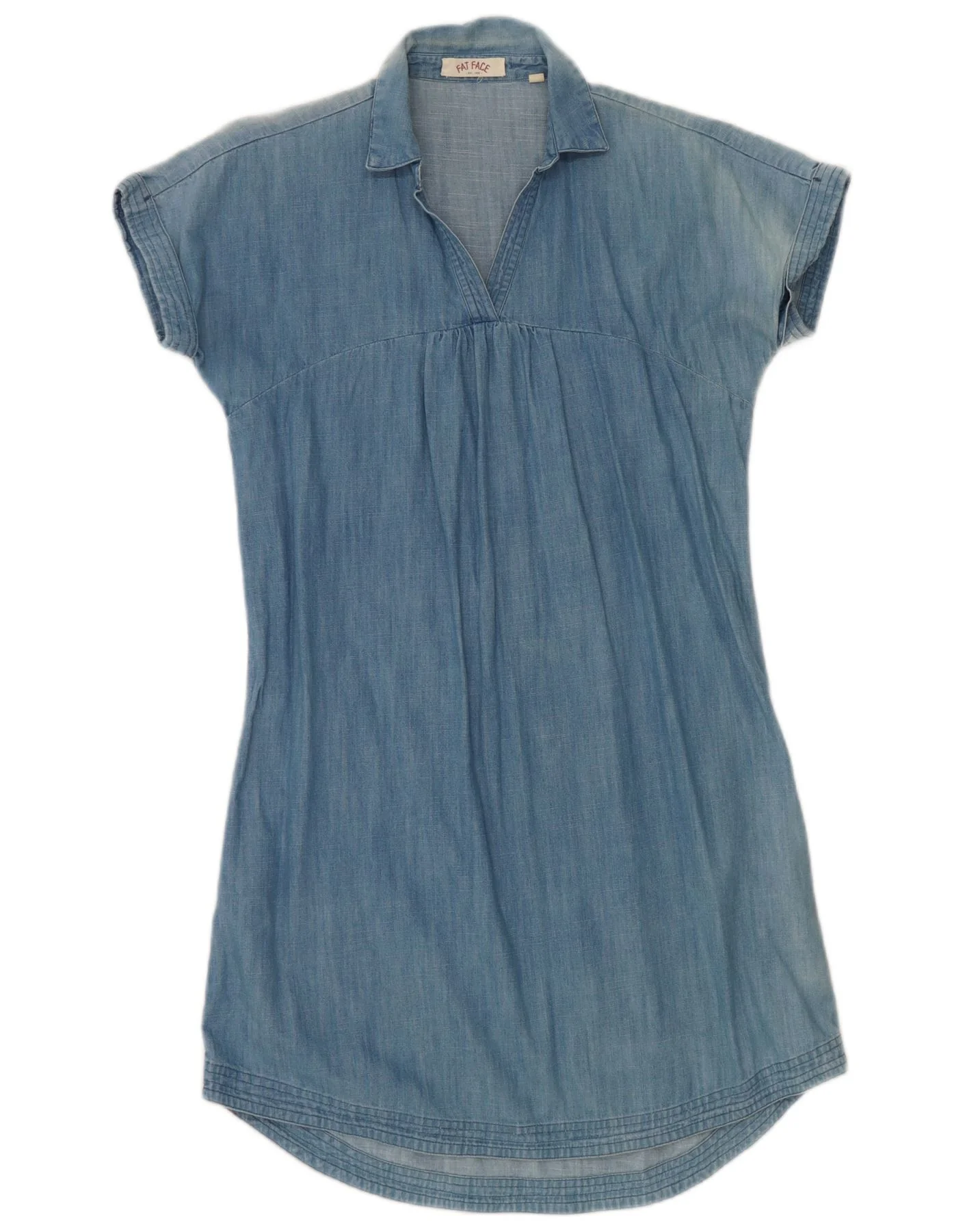 Fat Face Womens Denim Dress UK 12 Medium Blue Cotton