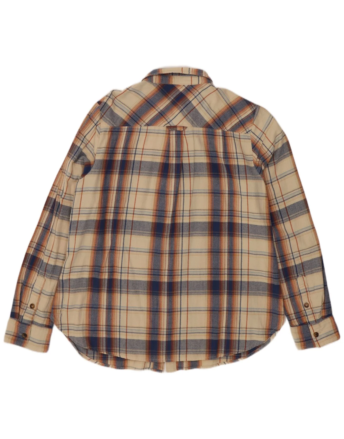 Fat Face Womens Flannel Shirt UK 14 Large Beige Check Cotton - Image 2
