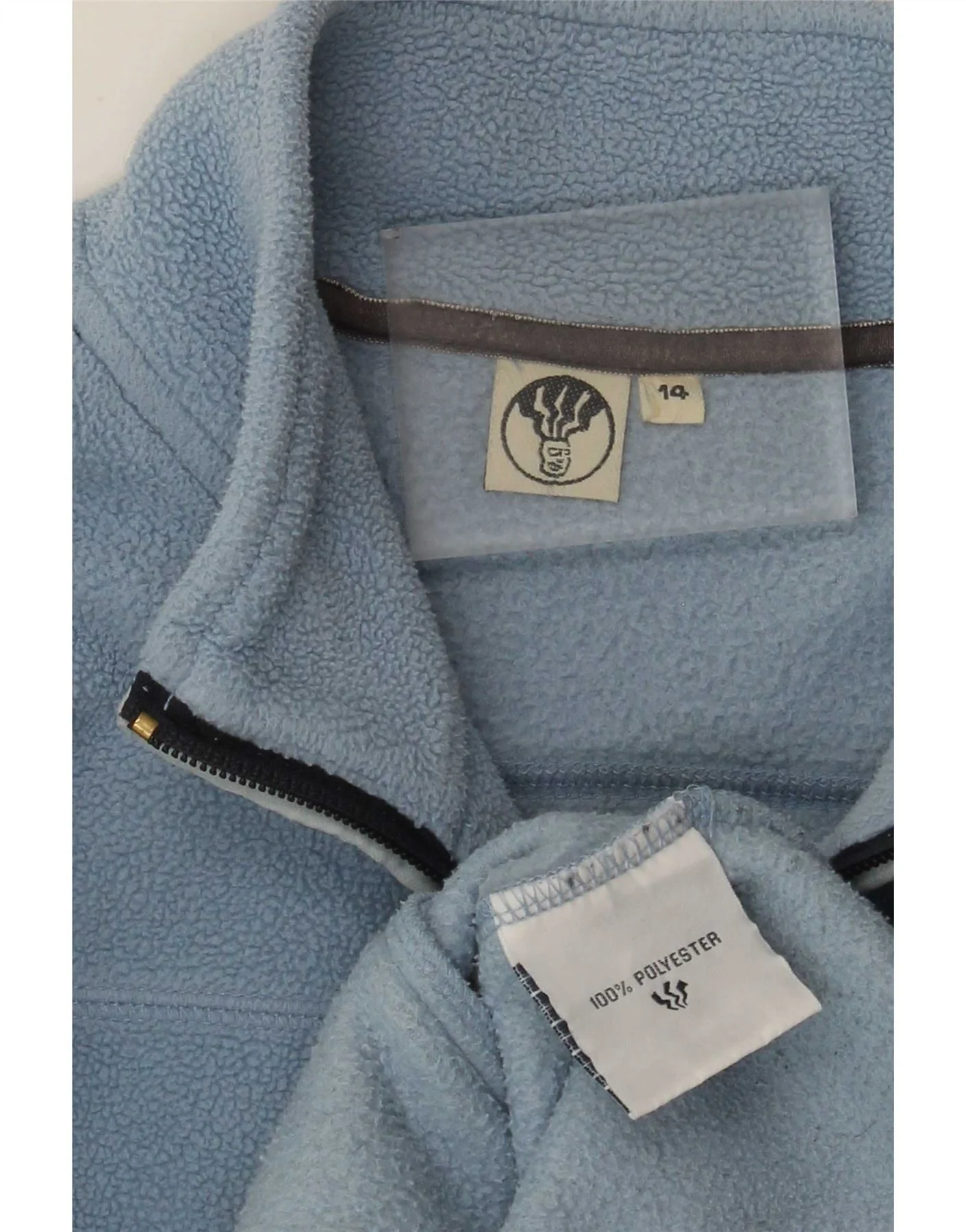 Fat Face Womens Fleece Jacket UK 14 Large Blue Polyester - Image 3