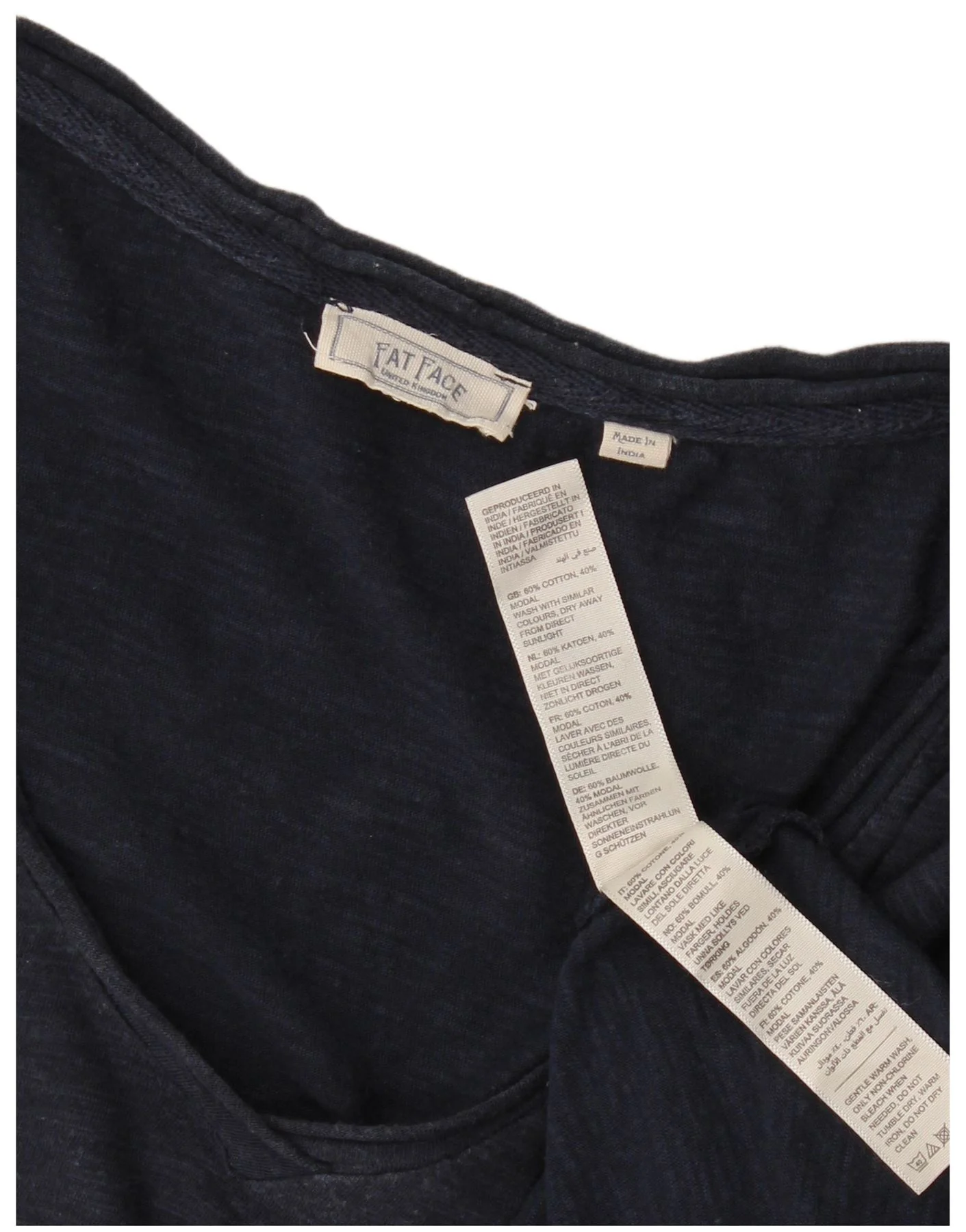 Fat Face Womens Hoodie Jumper UK 16 Large Navy Blue Cotton - Image 3