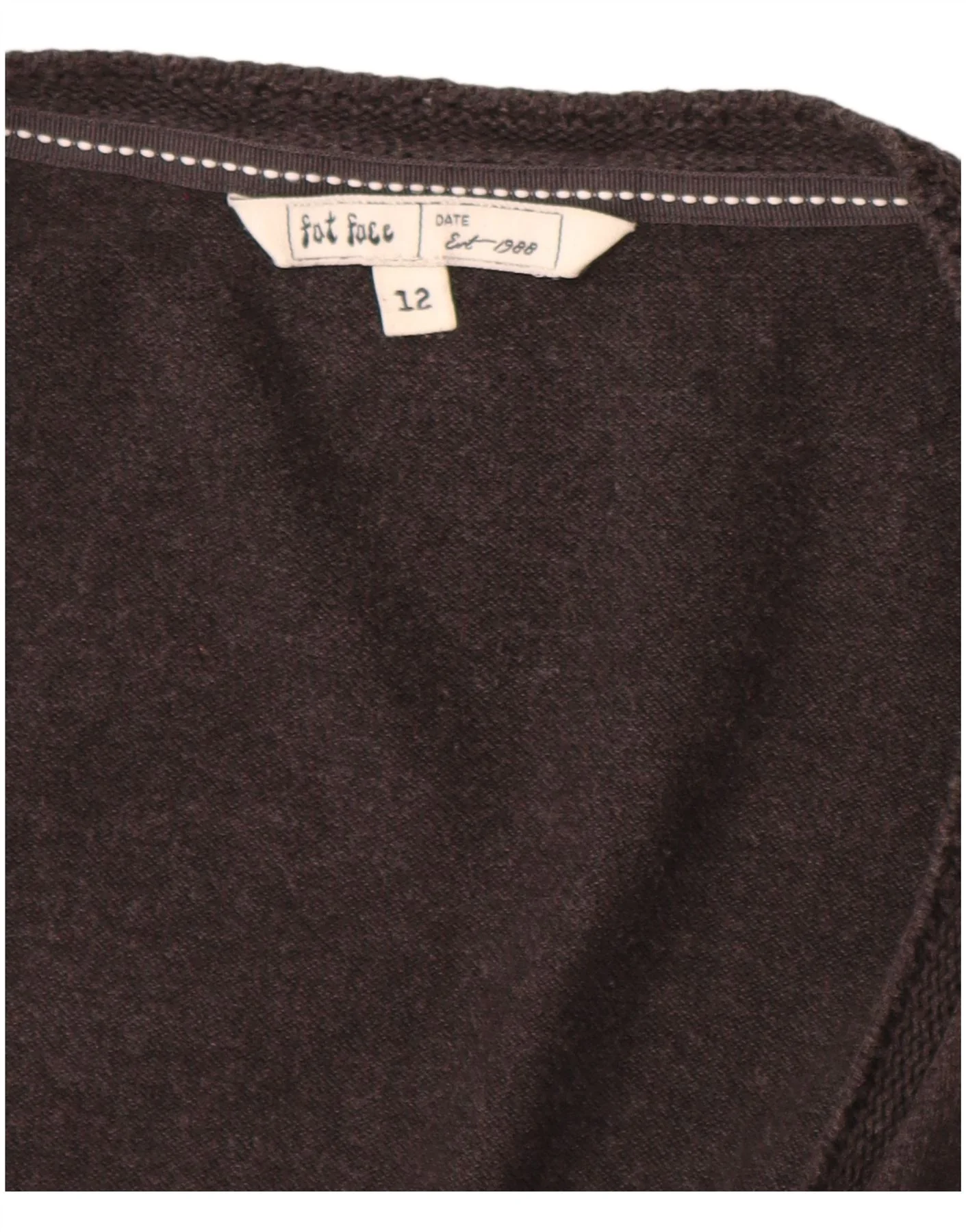 Fat Face Womens Longline Short Sleeve Cardigan Sweater UK 12 Medium Grey - Image 3