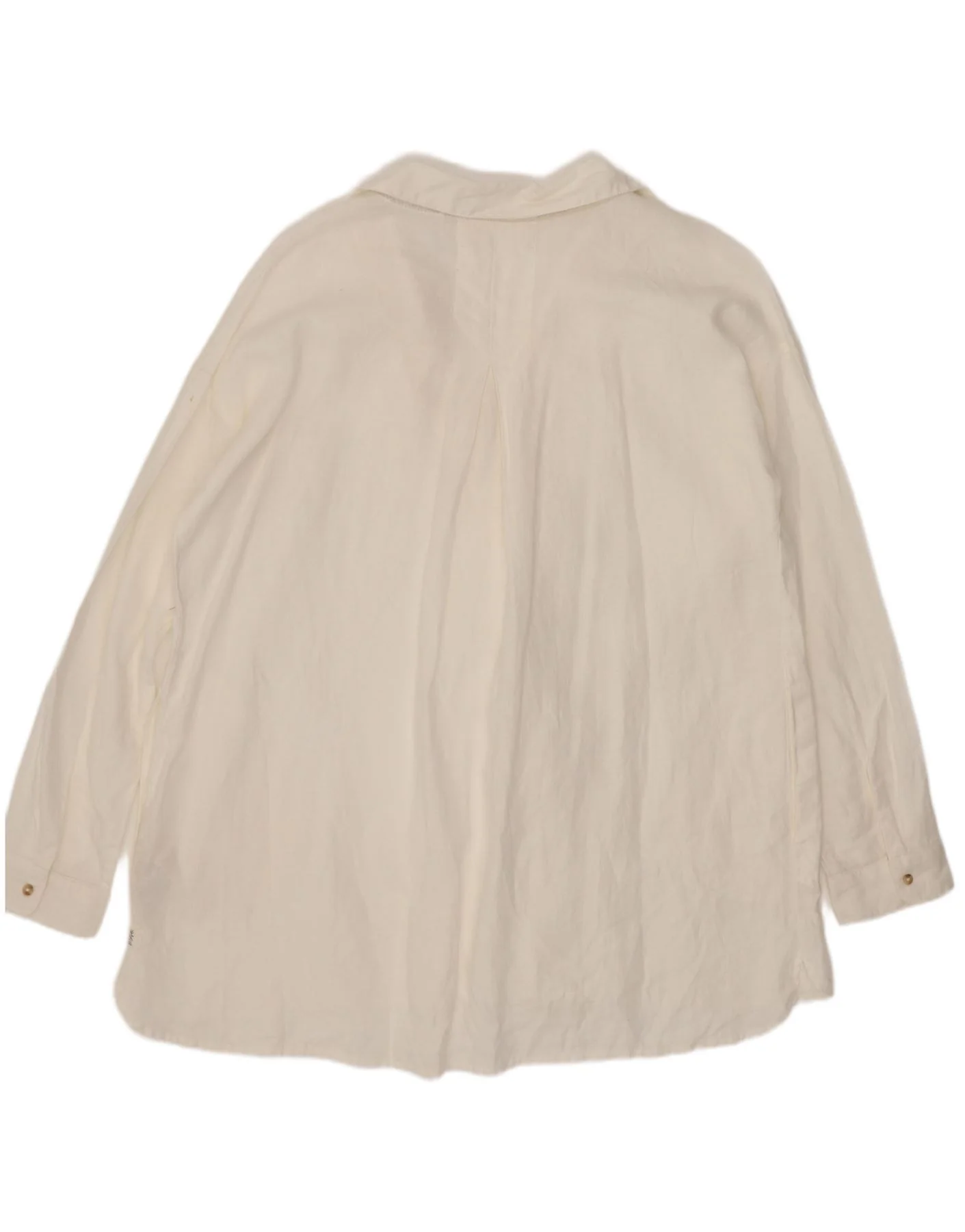 Fat Face Womens Loose Fit Pullover Shirt UK 14 Large White Linen - Image 2