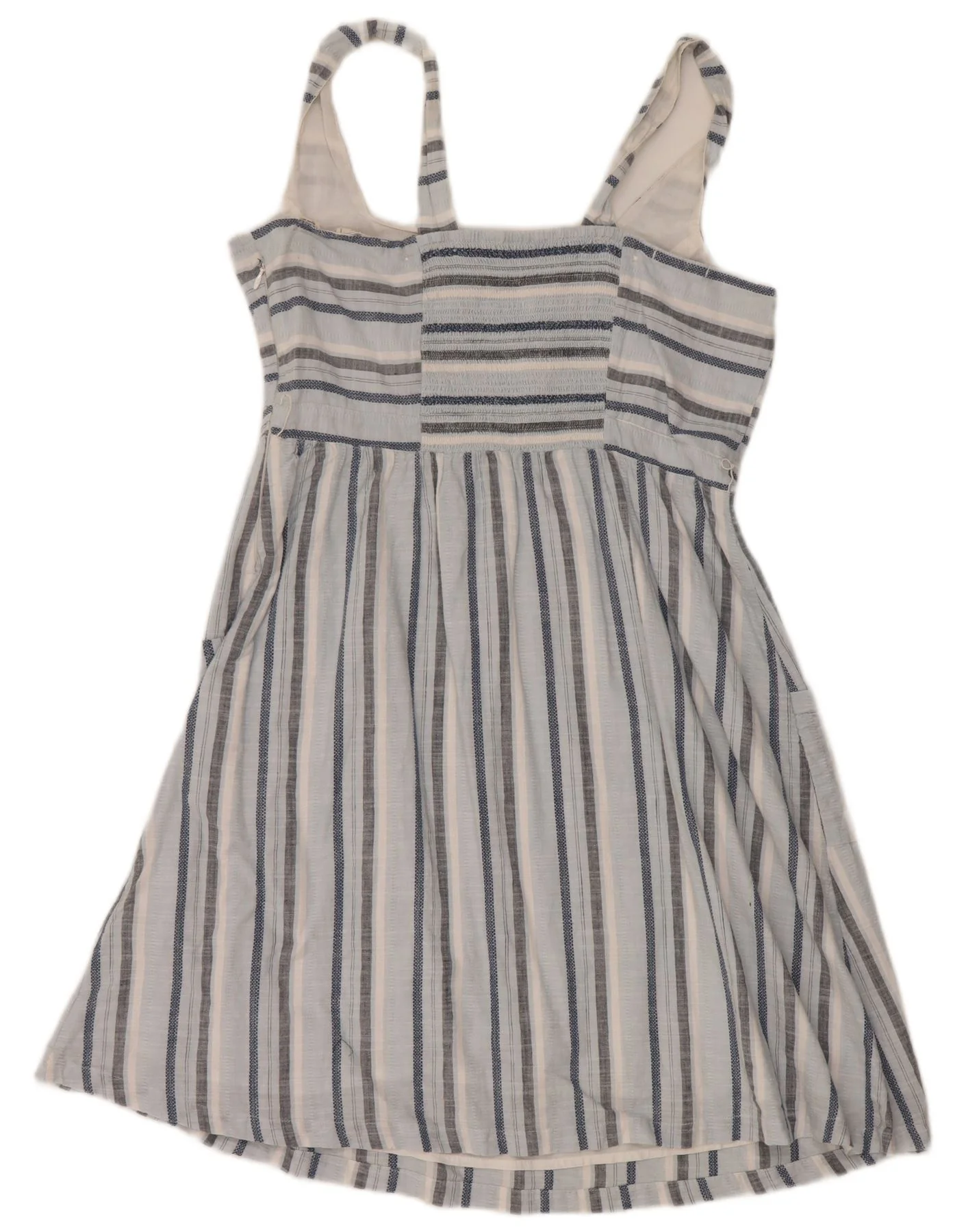Fat Face Womens Sundress UK 14 Large Blue Striped Cotton - Image 2