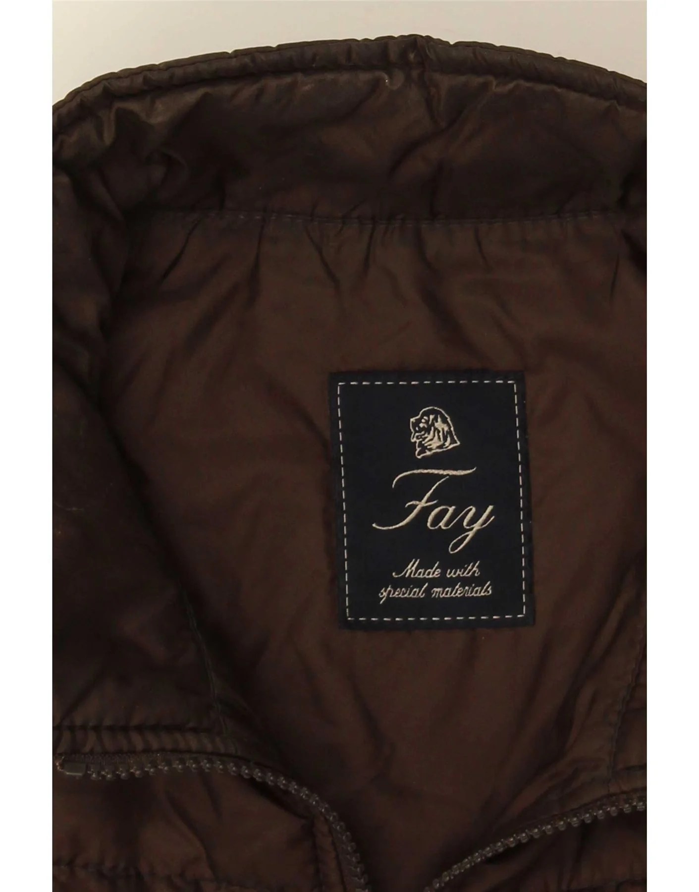 Fay Mens Padded Gilet UK 36 Small Brown - Image 3