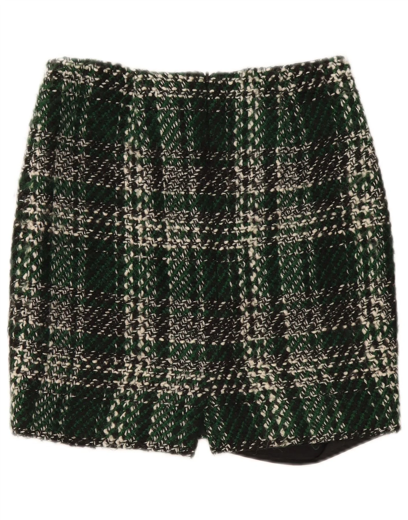 Fenn Wright Manson Womens Mini Skirt UK 10 Small W30 Green Check Wool - Image 2