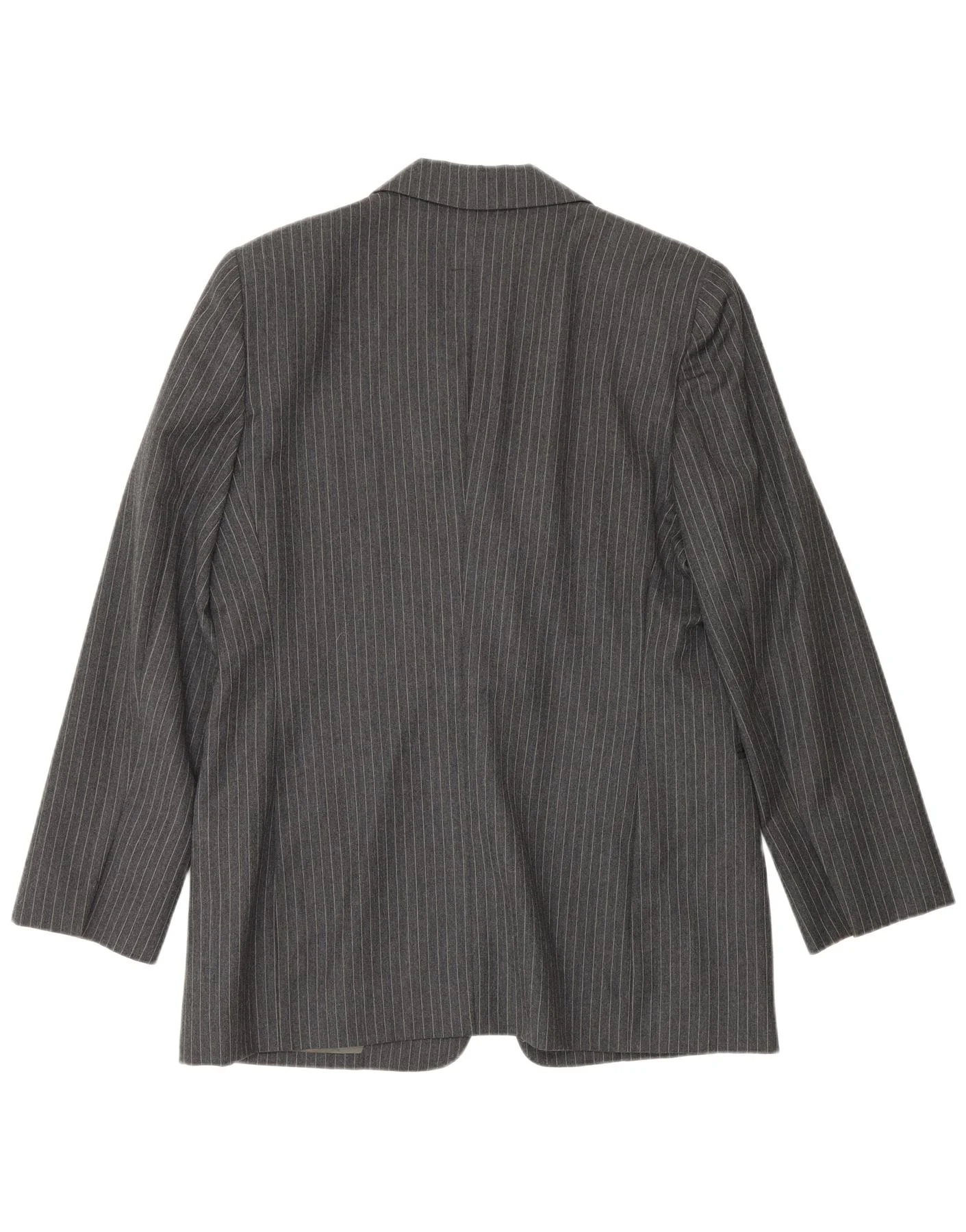 Ferre Womens 001 1 Button Blazer Jacket UK 16 Large Grey Pinstripe Acetate - Image 2