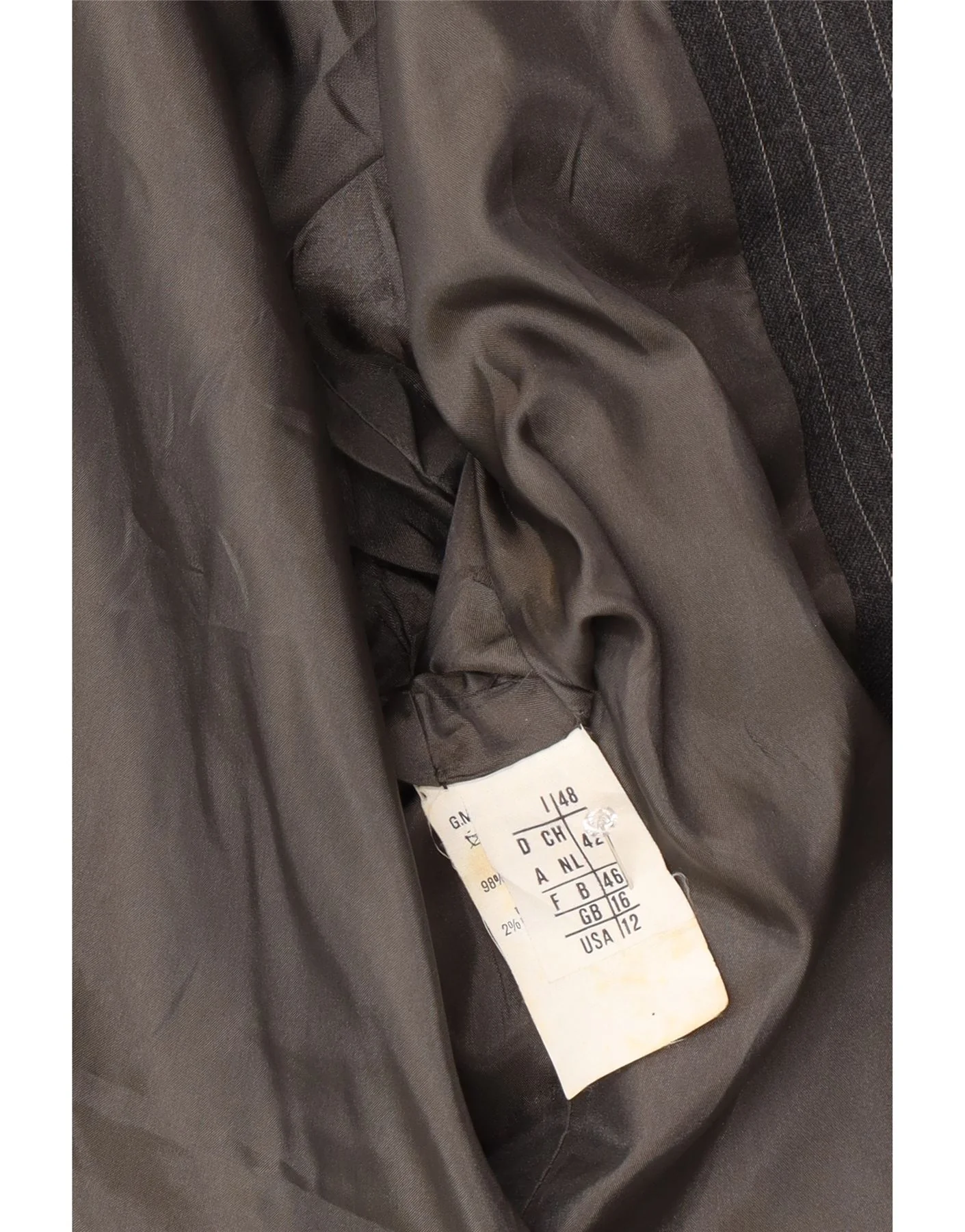 Ferre Womens 001 1 Button Blazer Jacket UK 16 Large Grey Pinstripe Acetate - Image 4