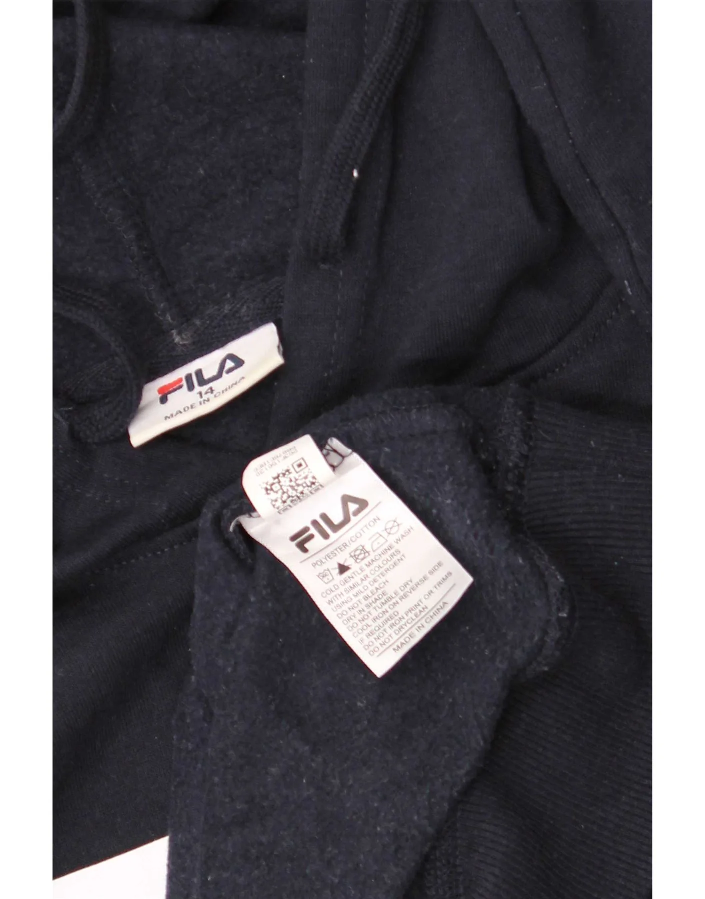 Fila Boys Graphic Hoodie Jumper 13-14 Years Navy Blue Polyester - Image 3