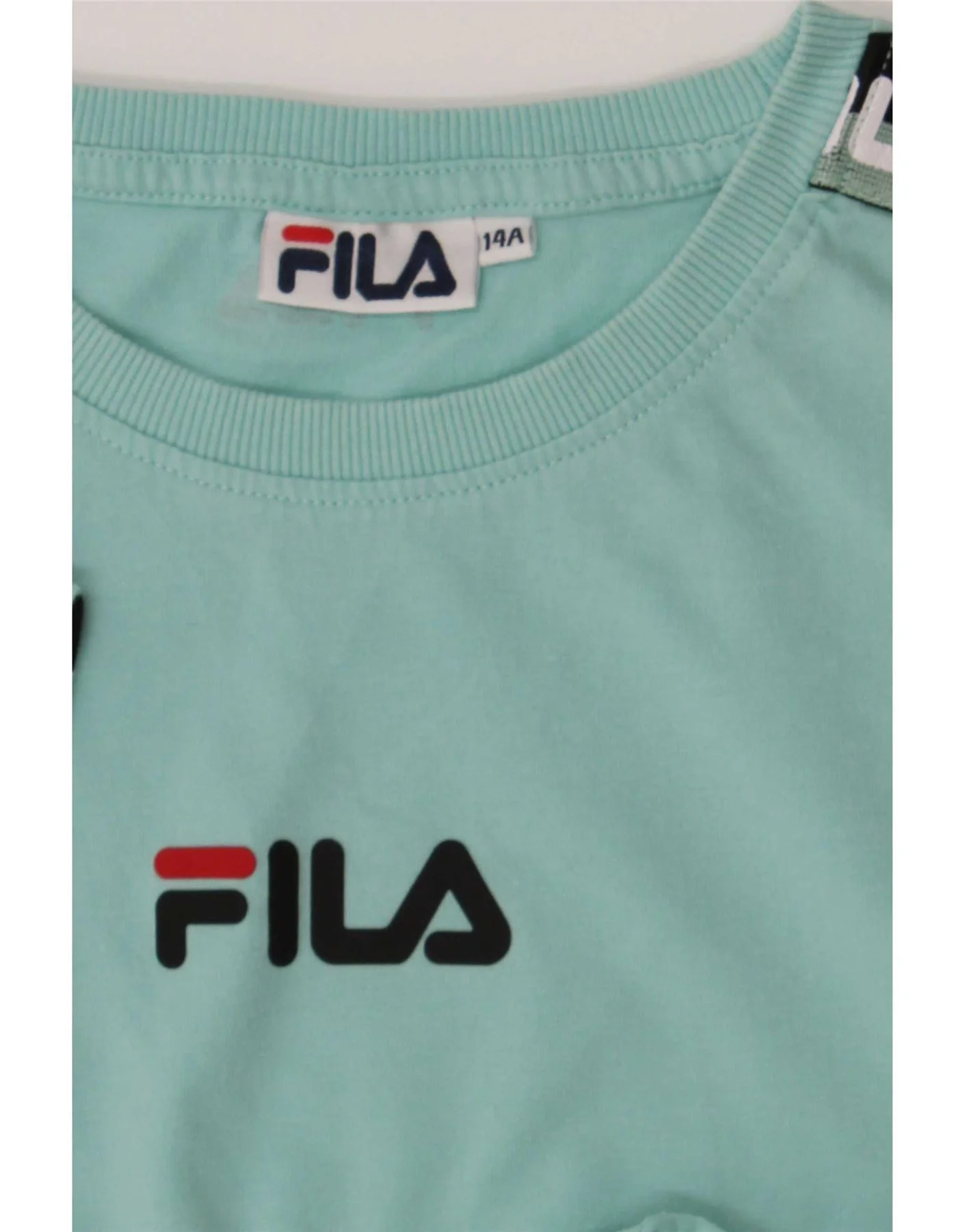 Fila Boys Graphic T-Shirt Top 13-14 Years Turquoise Colourblock - Image 3