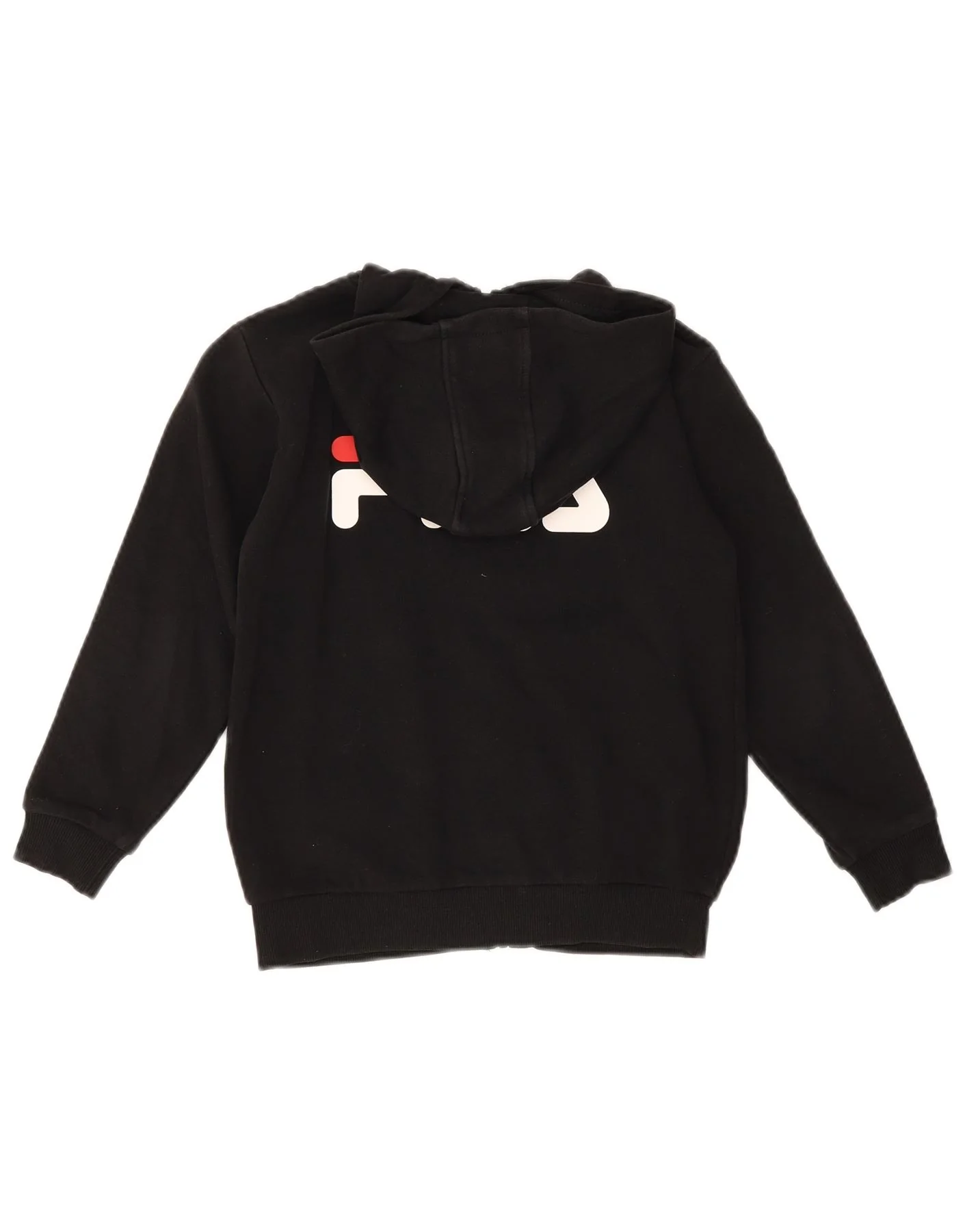 Fila Boys Graphic Zip Hoodie Sweater 7-8 Years Black Cotton - Image 2