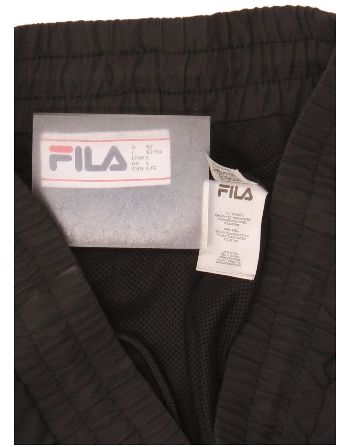 Fila Mens Cargo Tracksuit Trousers Joggers Large Black Polyester - Image 3