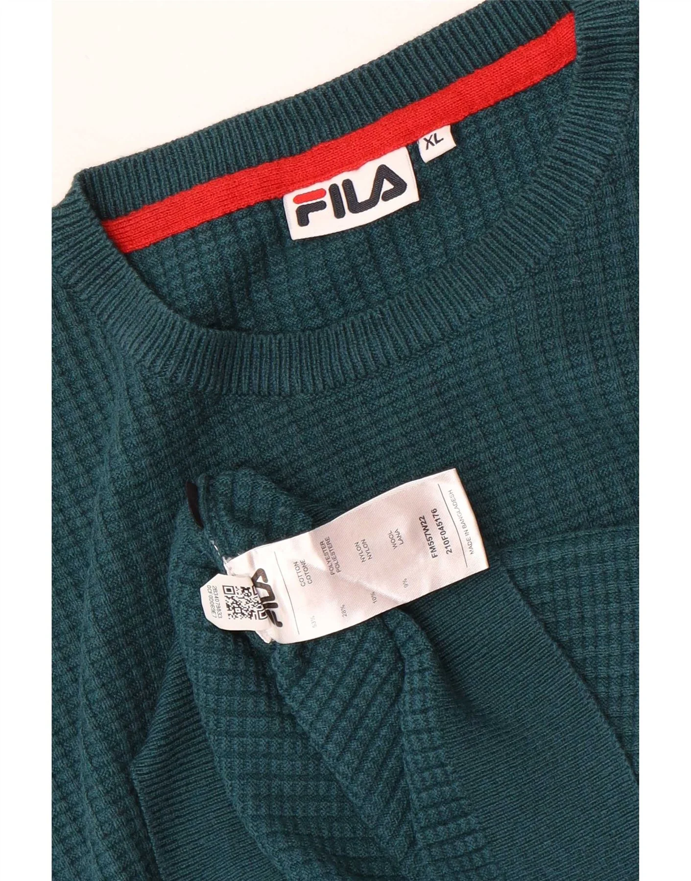 Fila Mens Crew Neck Jumper Sweater XL Blue Cotton - Image 4