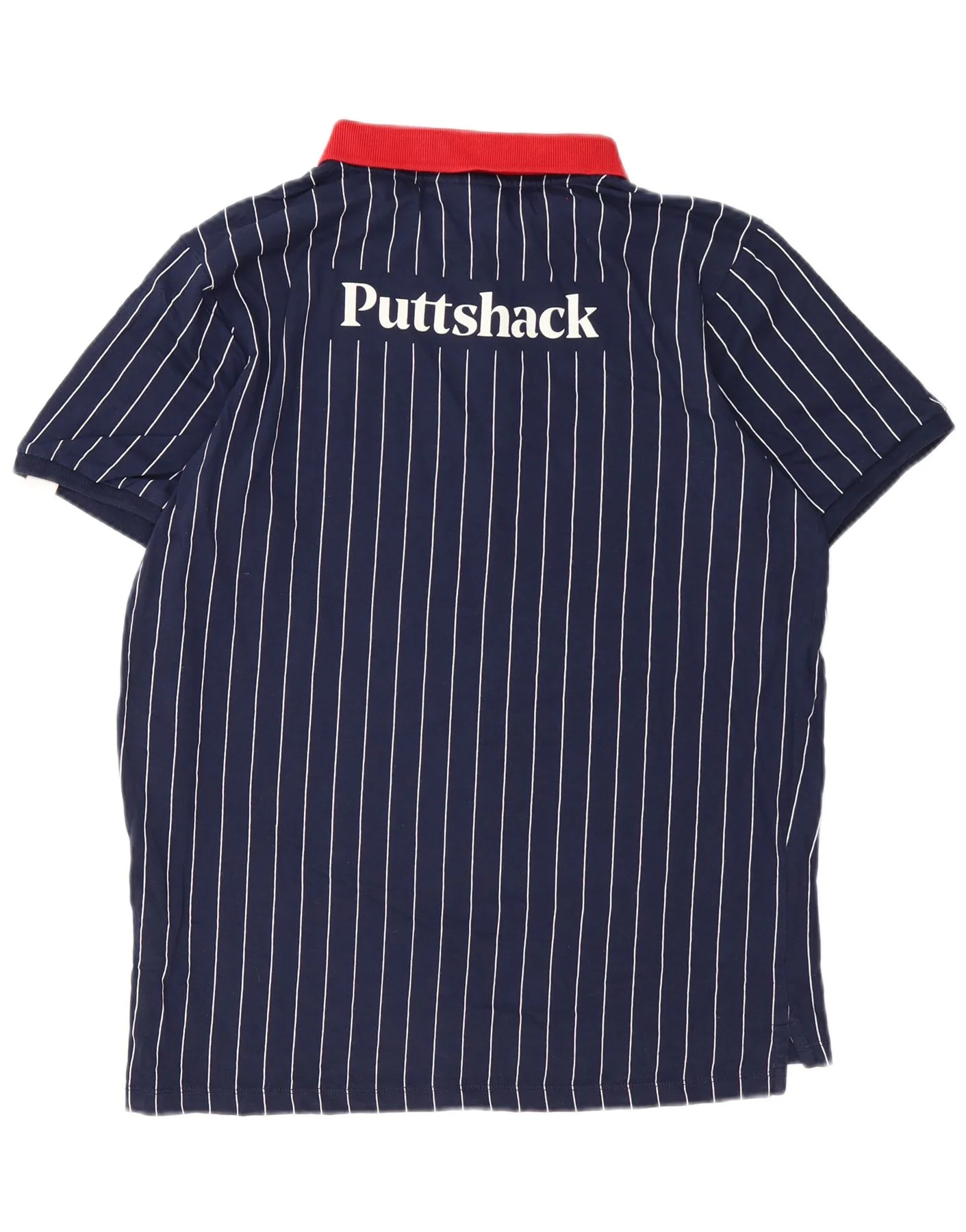 Fila Mens Graphic Rugby Polo Shirt Large Navy Blue Striped Cotton - Image 2