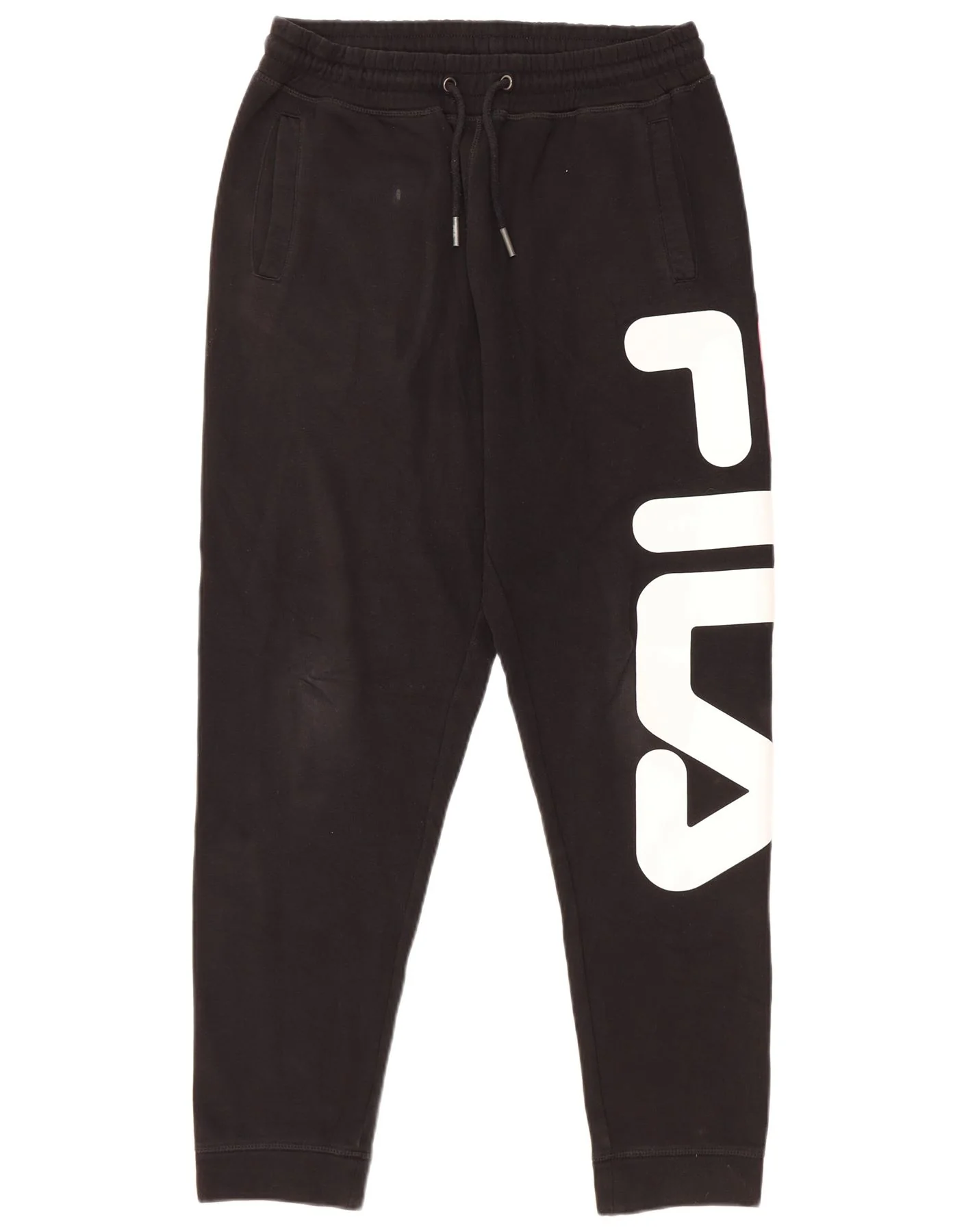 Fila Mens Graphic Tracksuit Trousers Joggers Small Black Cotton