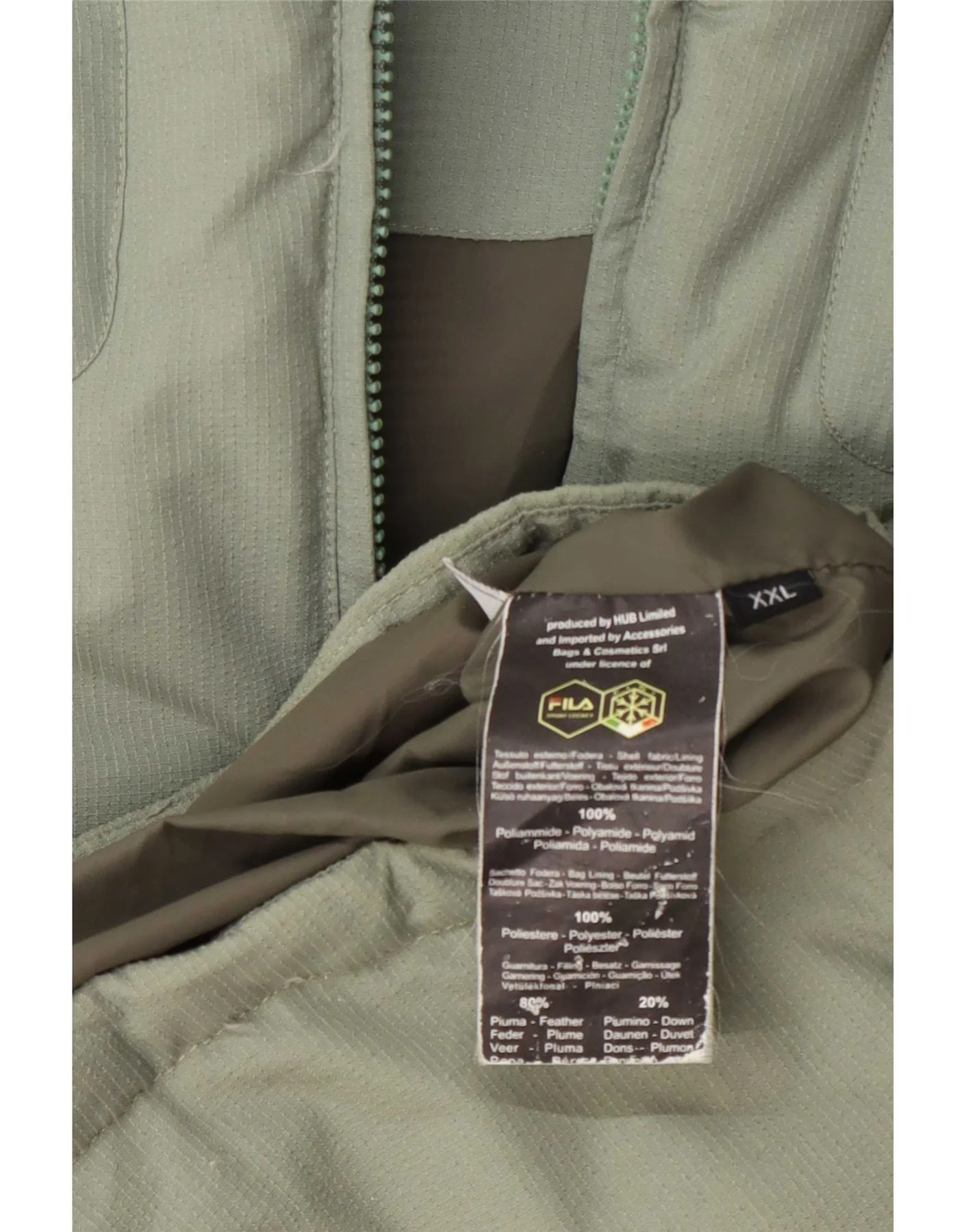 Fila Mens Padded Jacket UK 44 2XL Green Polyamide - Image 4