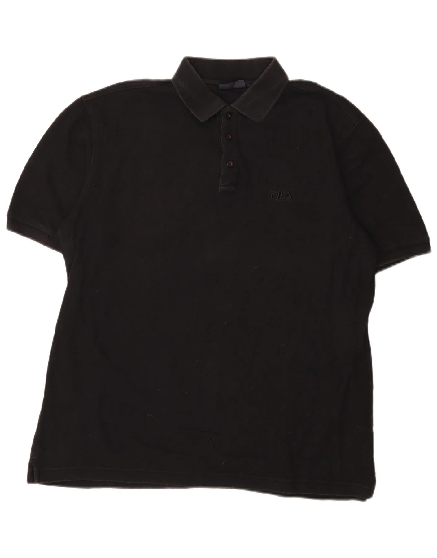Fila Mens Polo Shirt IT 54 XL Black Cotton