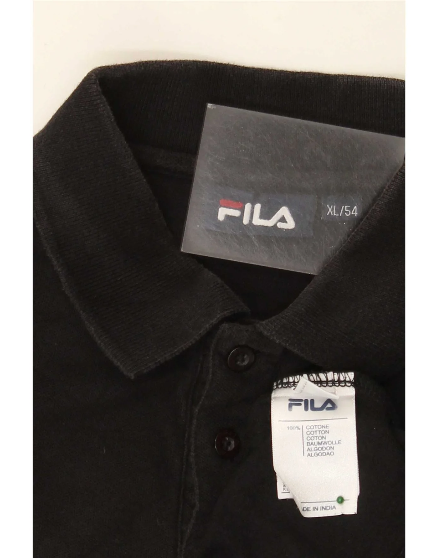 Fila Mens Polo Shirt IT 54 XL Black Cotton - Image 3