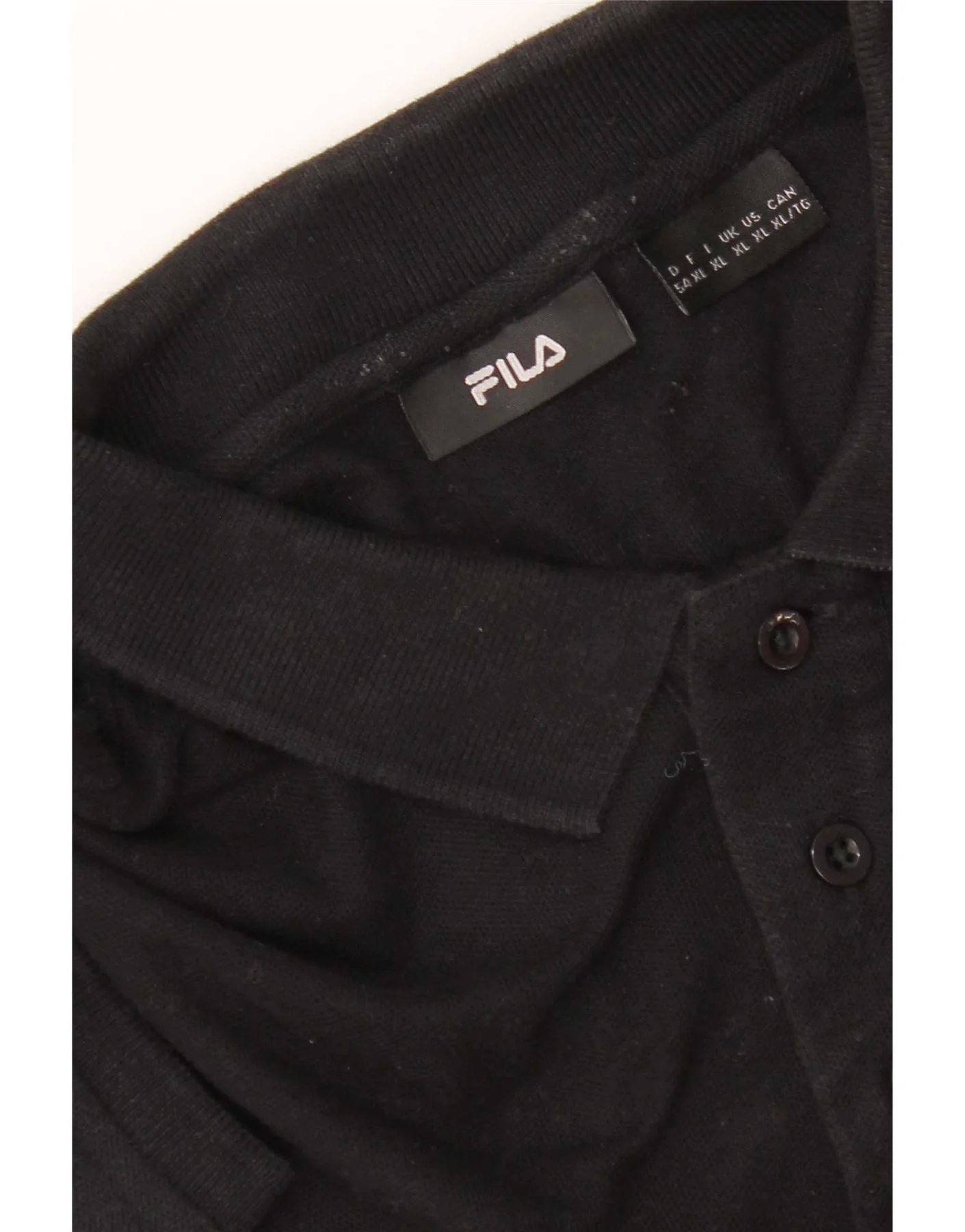 Fila Mens Short Sleeve Regular Fit Polo Shirt XL Black - Image 5