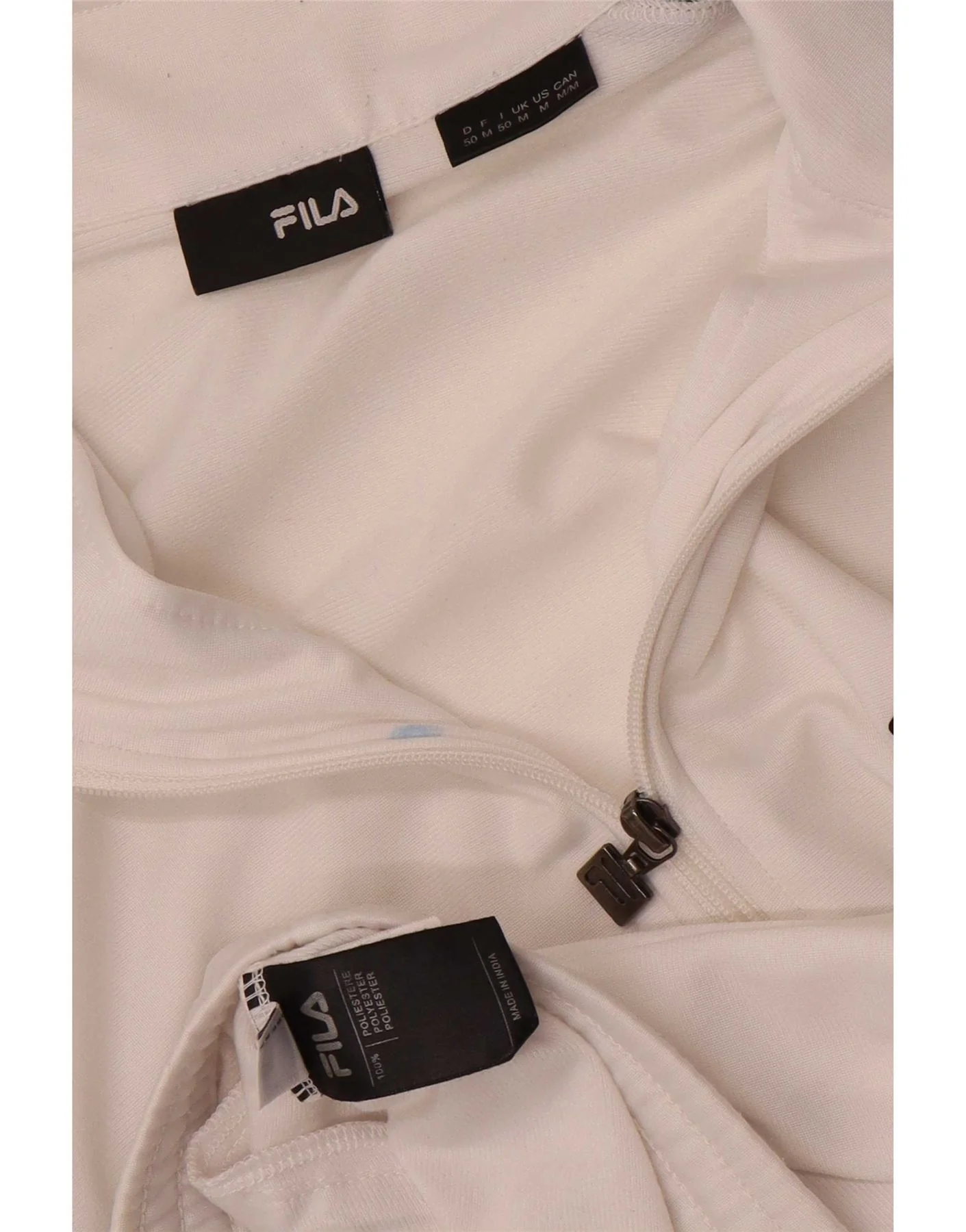 Fila Mens Tracksuit Top Jacket Medium White Colourblock Polyester - Image 4