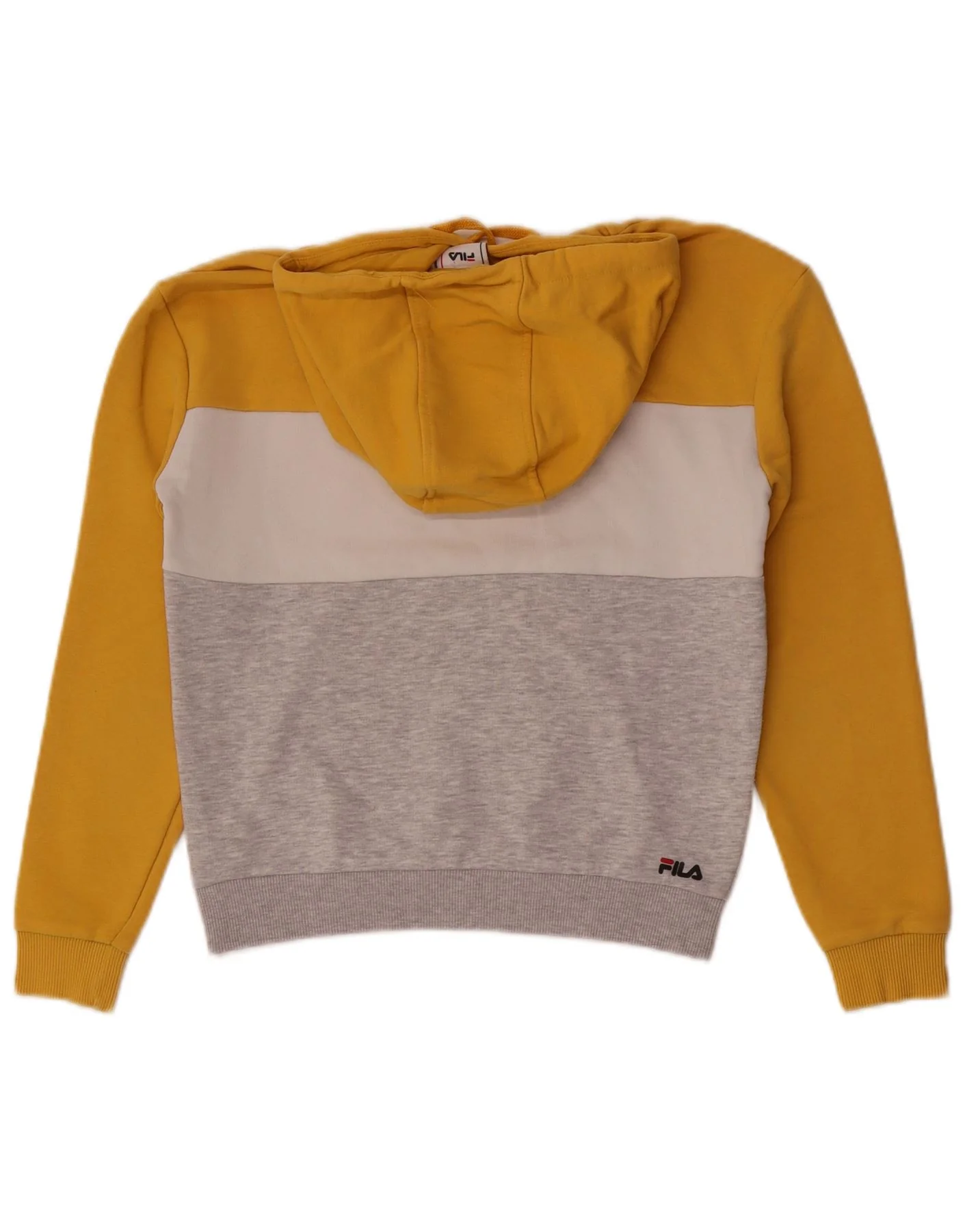 Fila Womens Graphic Hoodie Jumper UK 6 XS Multicoloured Colourblock - Image 2