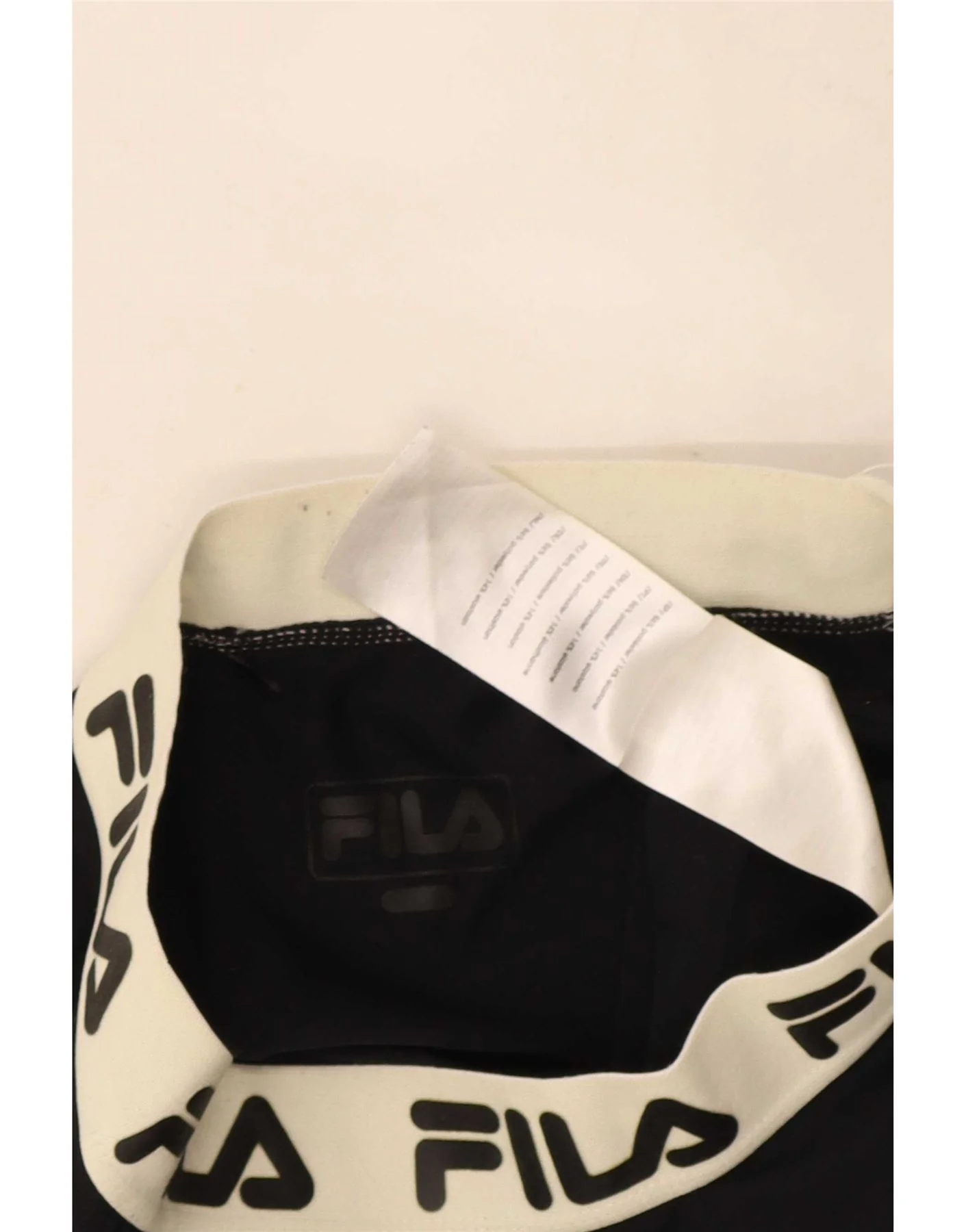 Fila Womens Graphic Leggings UK 4 XS Black Colourblock Polyester - Image 3