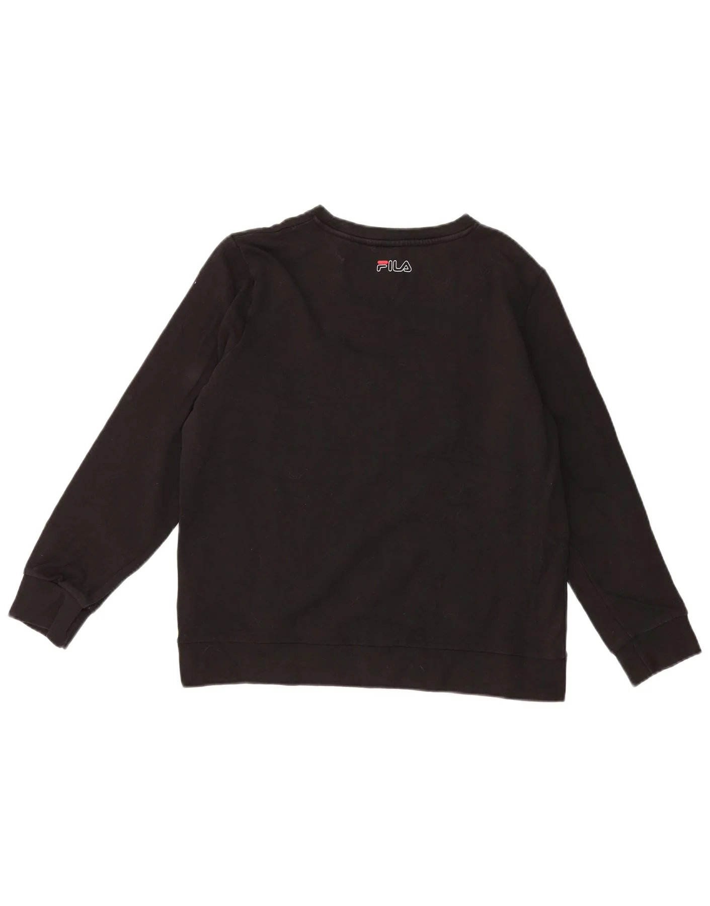 Fila Womens Graphic Sweatshirt Jumper UK 14 Large Black Cotton - Image 2