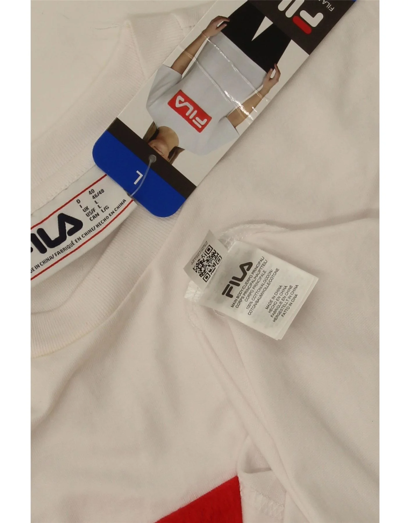 Fila Womens Graphic T-Shirt Top UK 16 Large White Cotton - Image 3