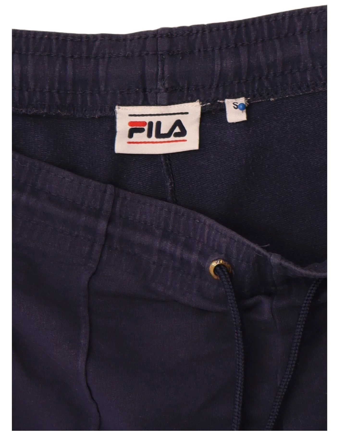 Fila Womens Graphic Tracksuit Trousers UK 10 Small Navy Blue Cotton - Image 3