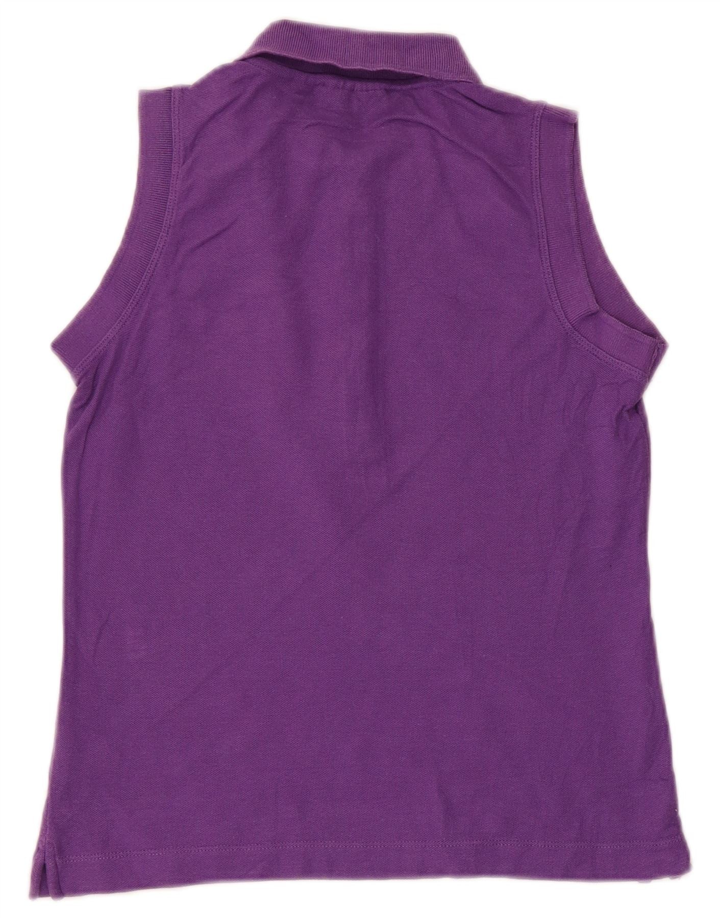 Fila Womens Sleeveless Polo Shirt UK 12 Medium Purple Cotton - Image 2