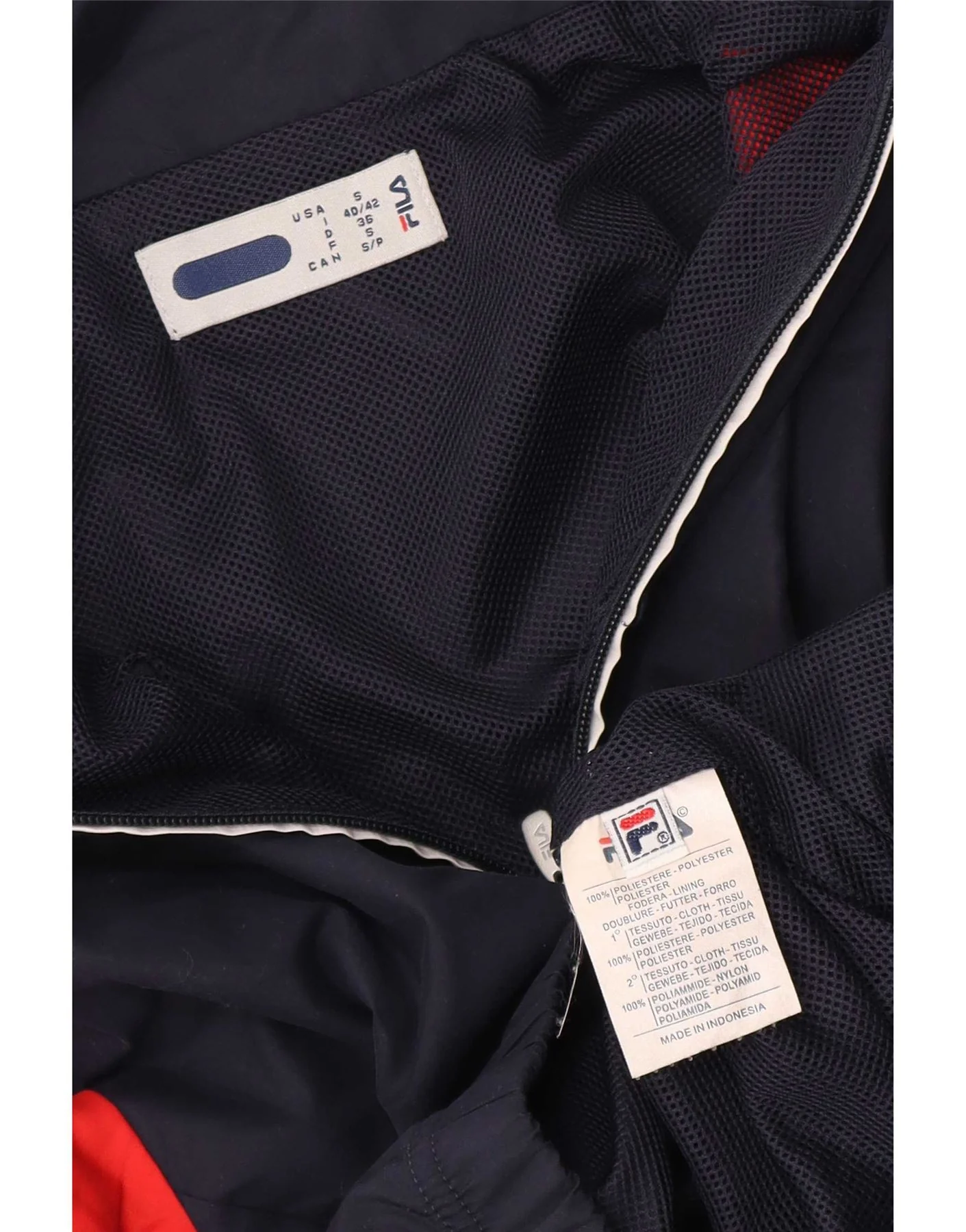 Fila Womens Tracksuit Top Jacket UK 10 Small Navy Blue Colourblock - Image 3