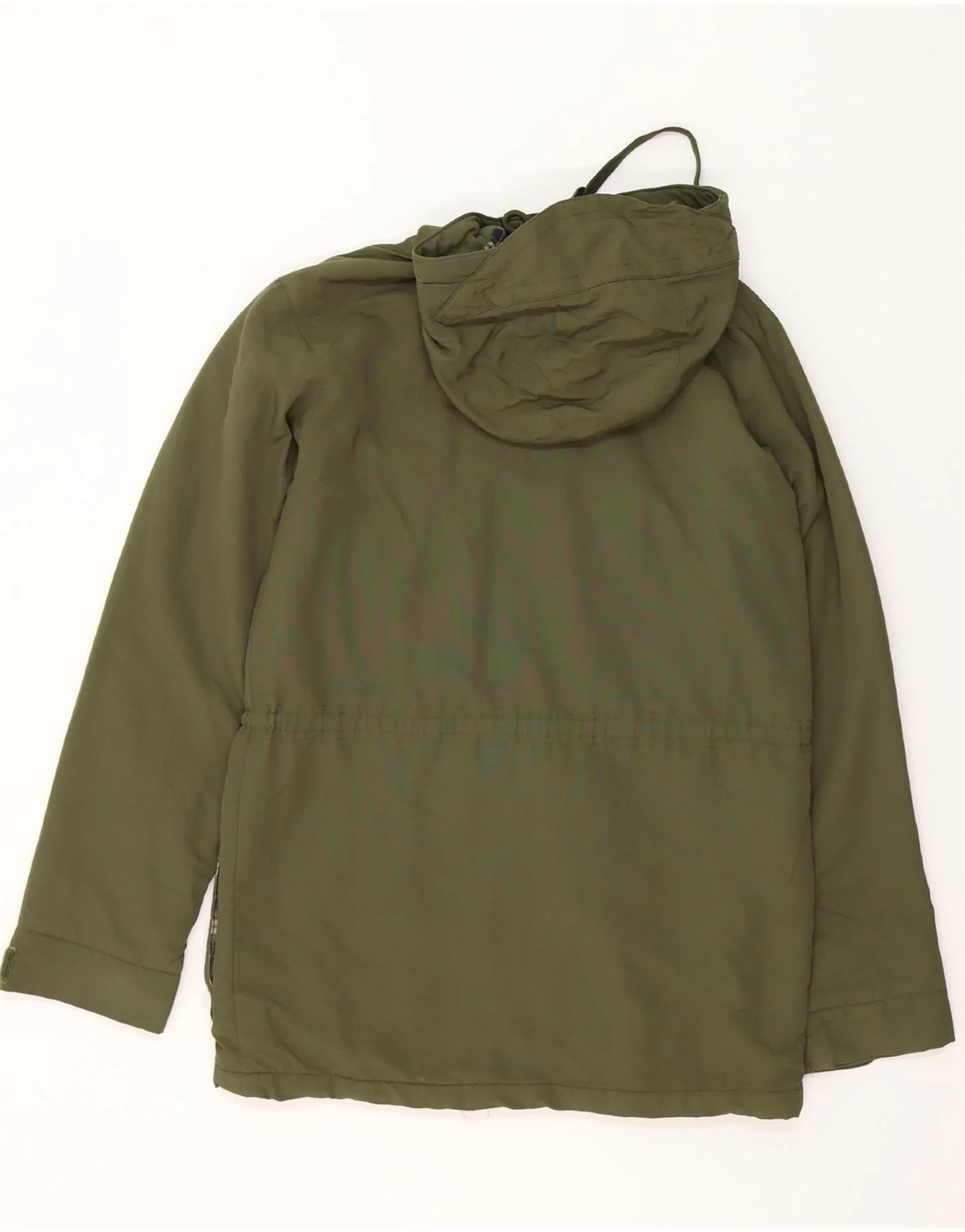 FRED PERRY Mens Hooded Parka Jacket UK 34 XS Khaki - Image 2