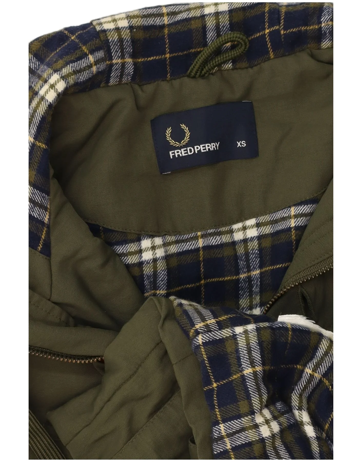 FRED PERRY Mens Hooded Parka Jacket UK 34 XS Khaki - Image 3