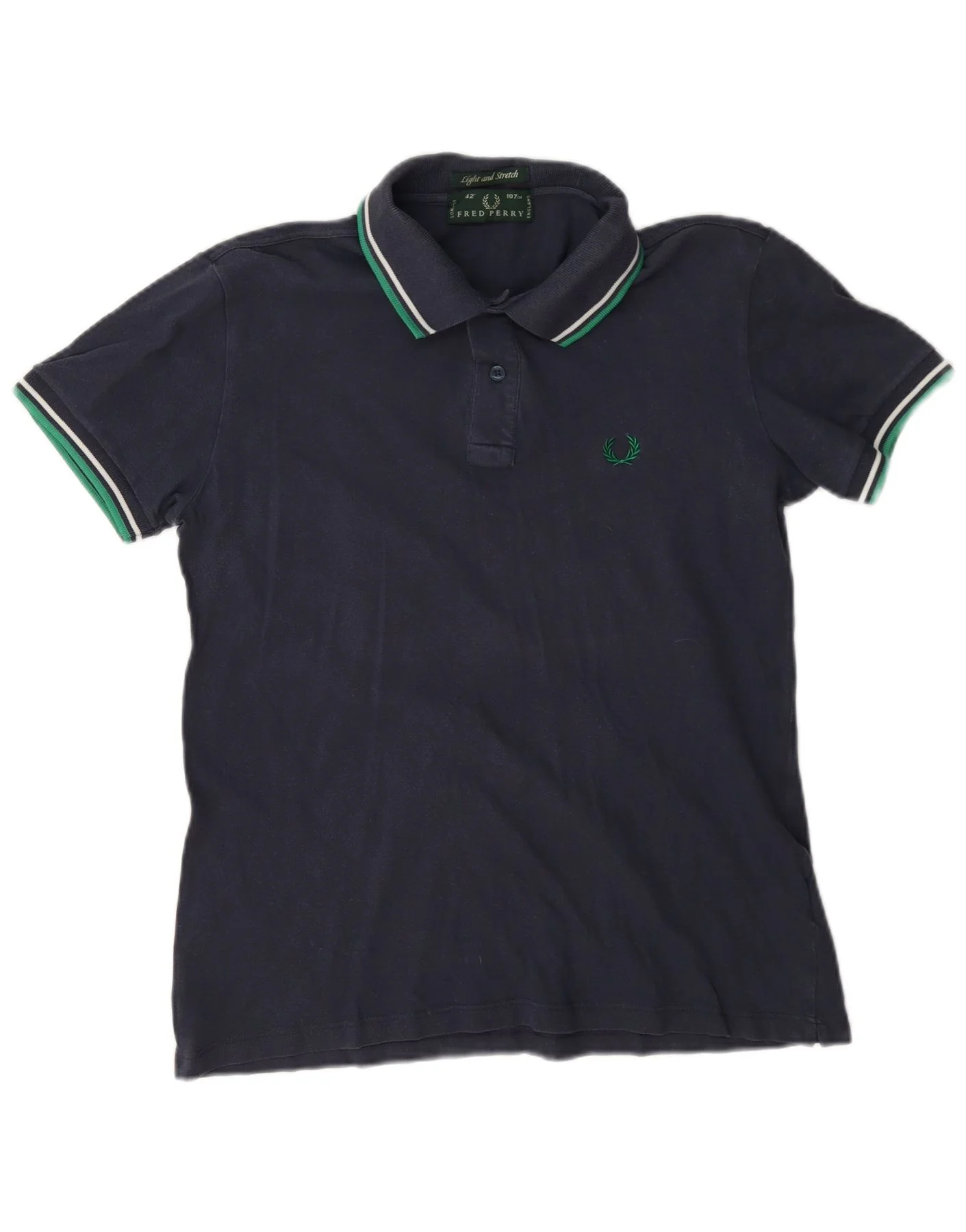 Fred Perry Mens Light and Stretch Polo Shirt Medium Navy Blue Cotton