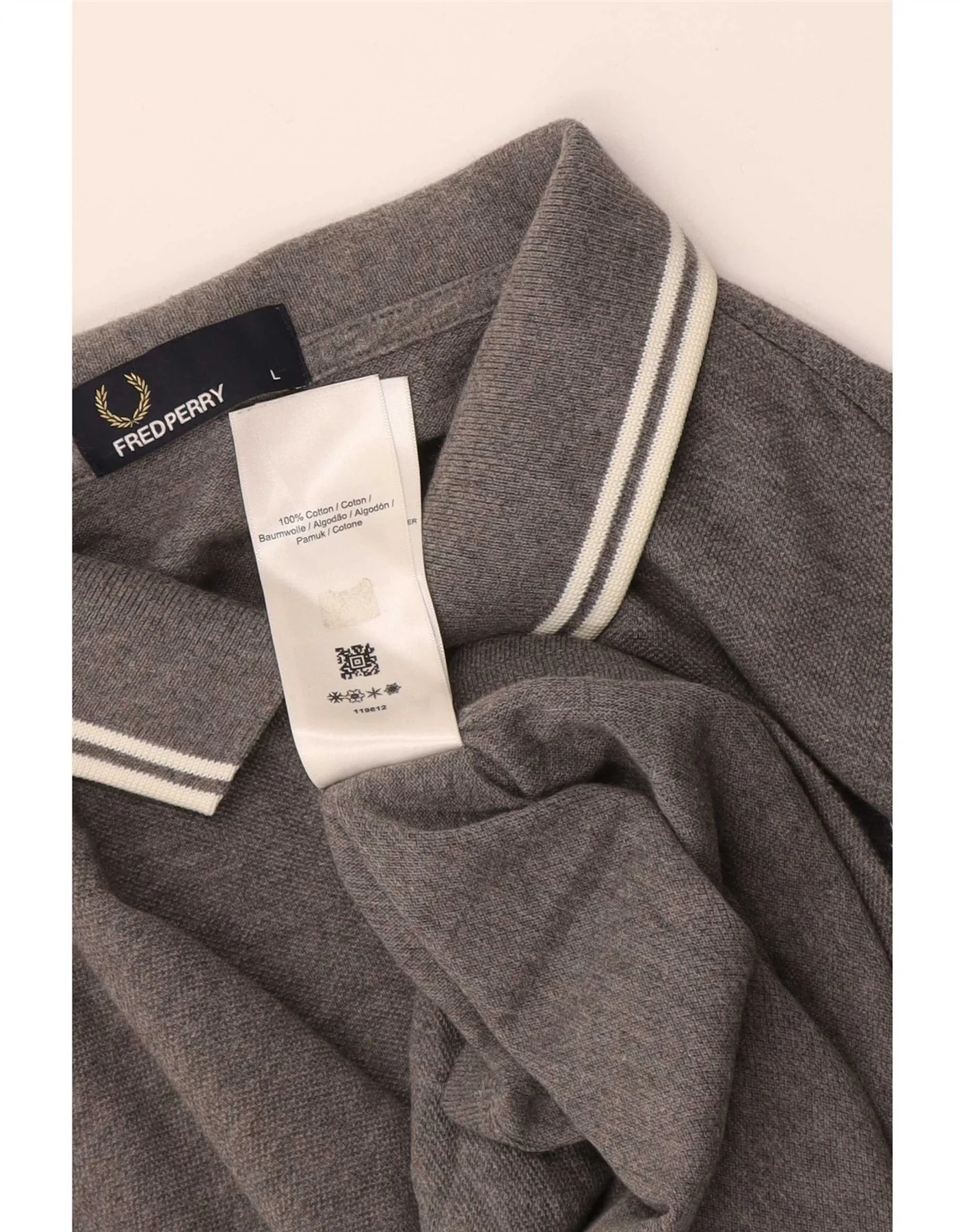 Fred Perry Mens Polo Shirt Large Grey Flecked Cotton - Image 3