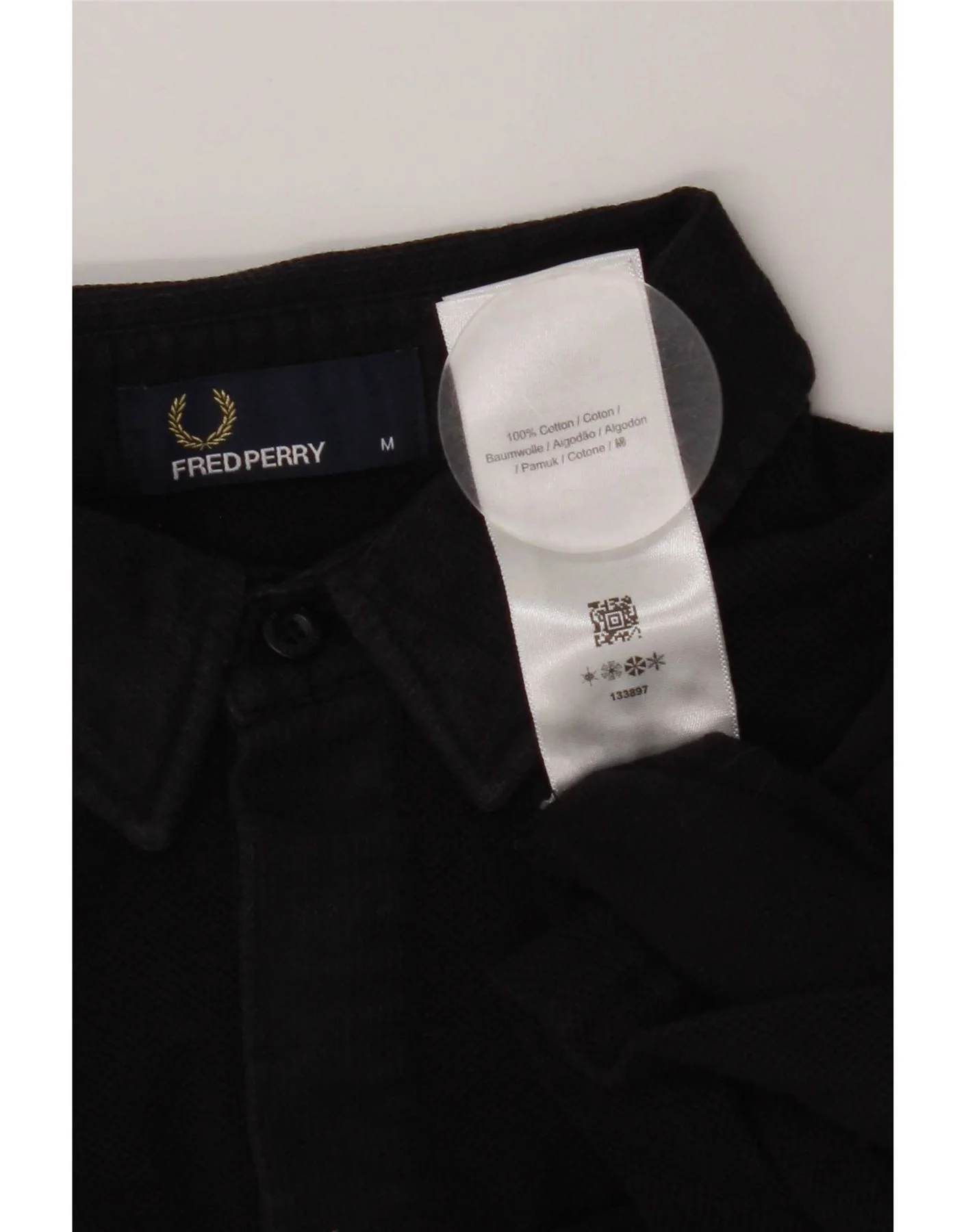 Fred Perry Mens Polo Shirt Medium Navy Blue Cotton - Image 3