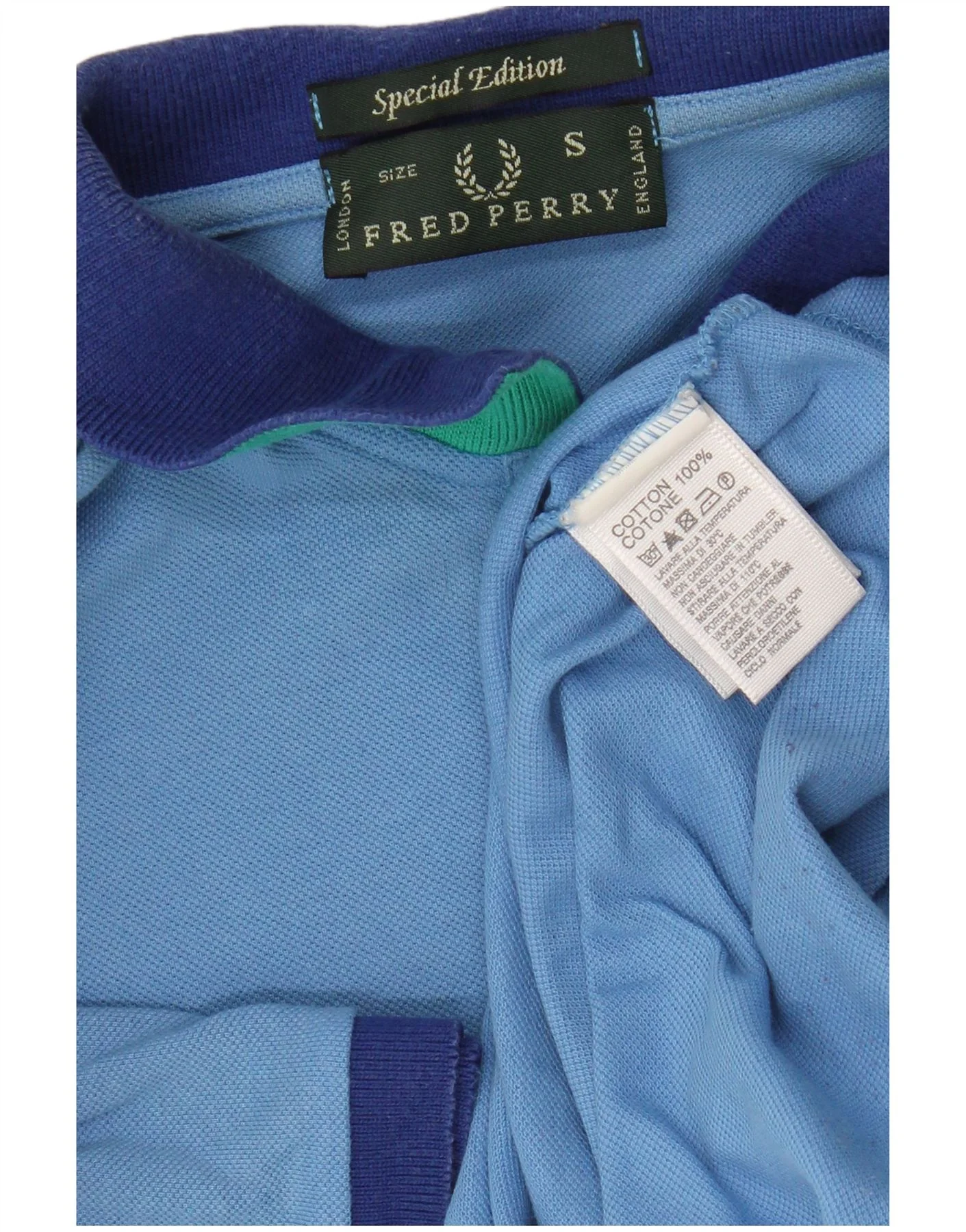 Fred Perry Mens Polo Shirt Small Blue Cotton - Image 4