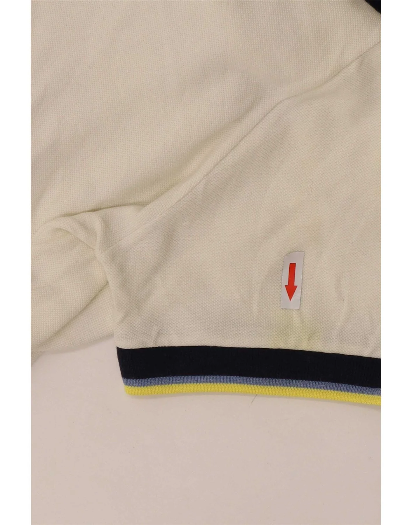 Fred Perry Mens Regular Fit Polo Shirt Medium Off White Cotton - Image 3